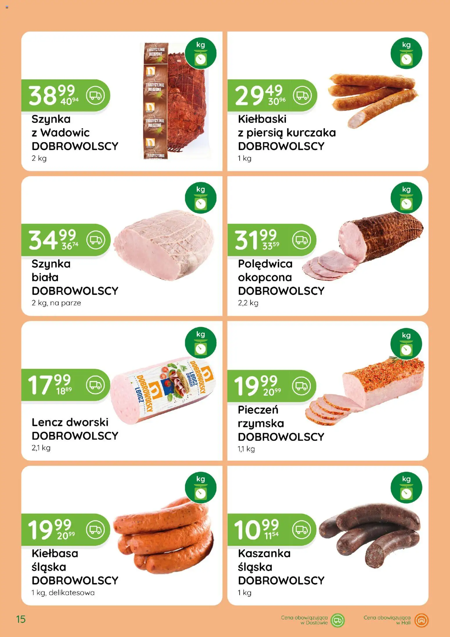 Eurocash gazetka - Katalog Wędlin od 03.09.2026 | Strona: 15 | Produkty: Kiełbasa, Kaszanka, Kiełbaski, Szynka