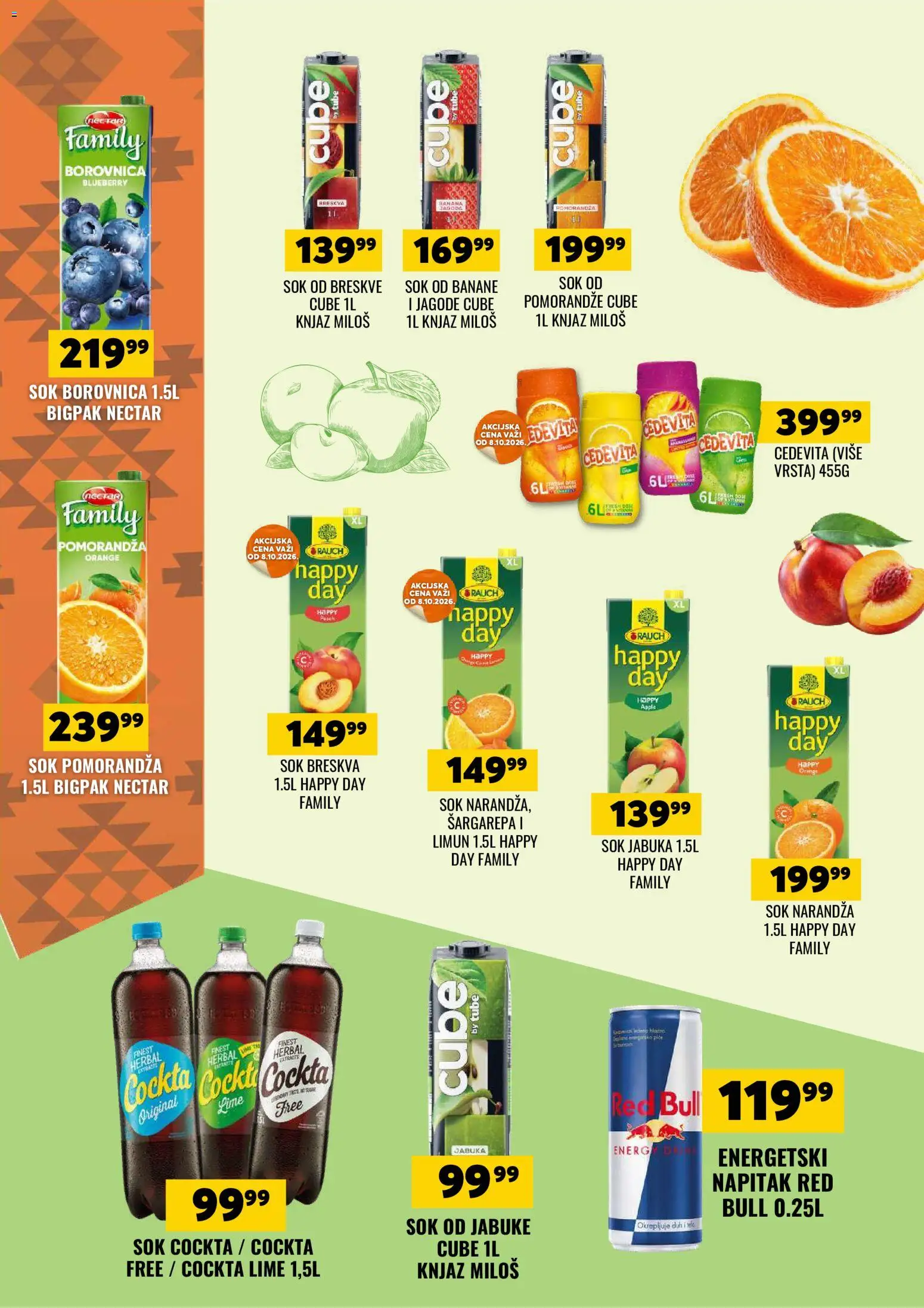 Tekijanka katalog - važi od 07.10.2026 | Strana: 10 | Proizvode: Cedevita, Pomorandza, Breskva, Jabuke