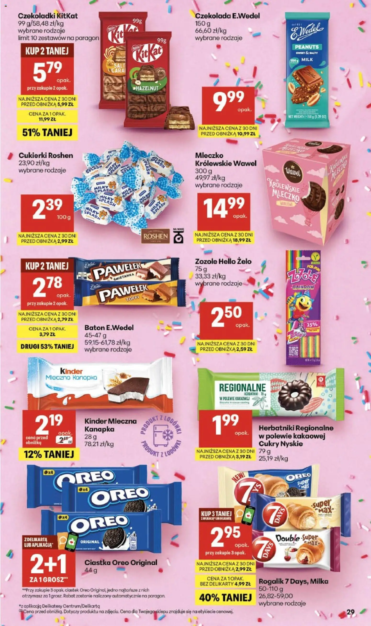 Delikatesy Centrum gazetka od 30.07.2026 | Strona: 29 | Produkty: Czekoladki, Milka, Delikatesy, Ciastka