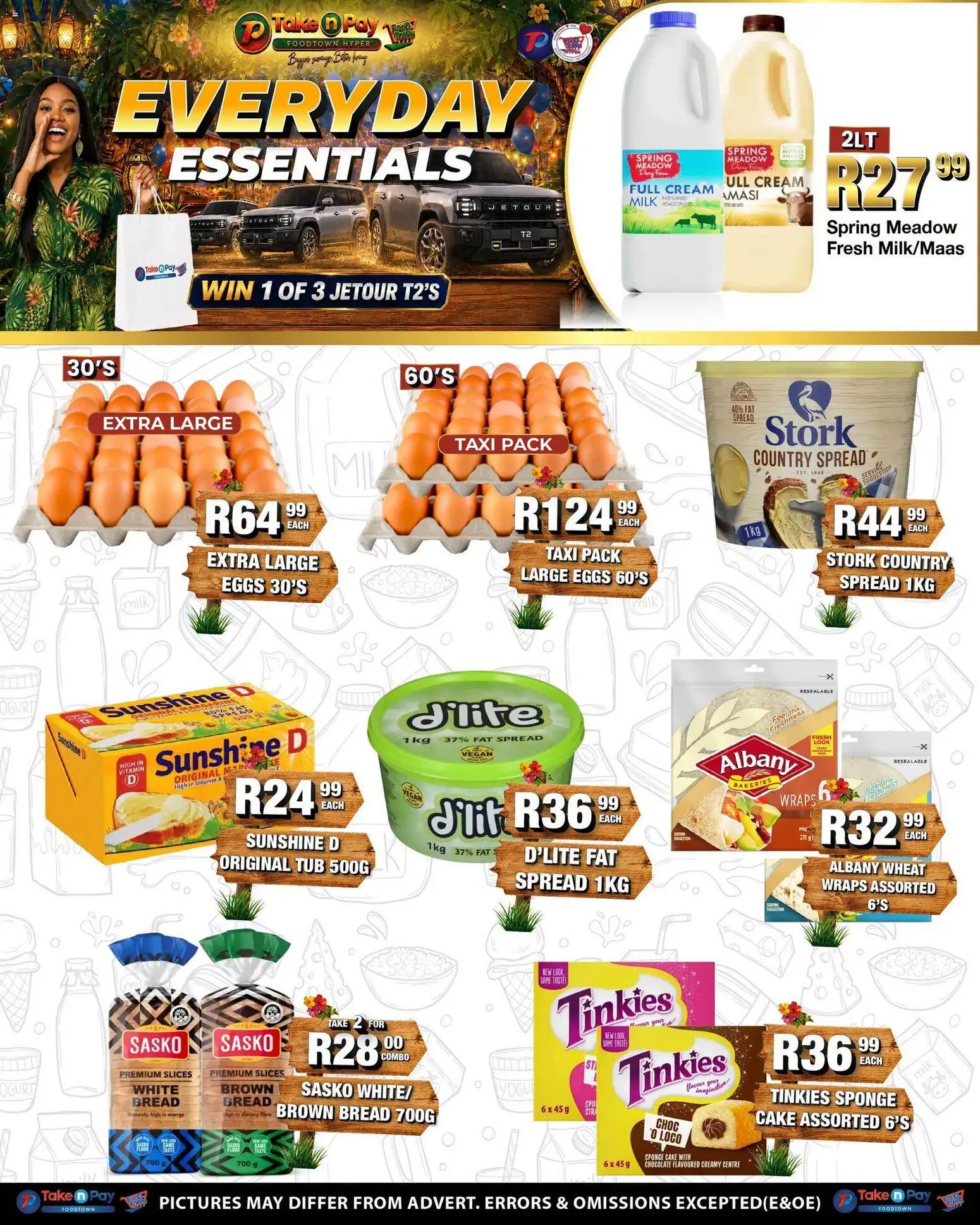 New Take n Pay catalogue – valid from 20/07/2026 | Page: 3 | Products: Cake, Eggs, Cream, Fat spread
