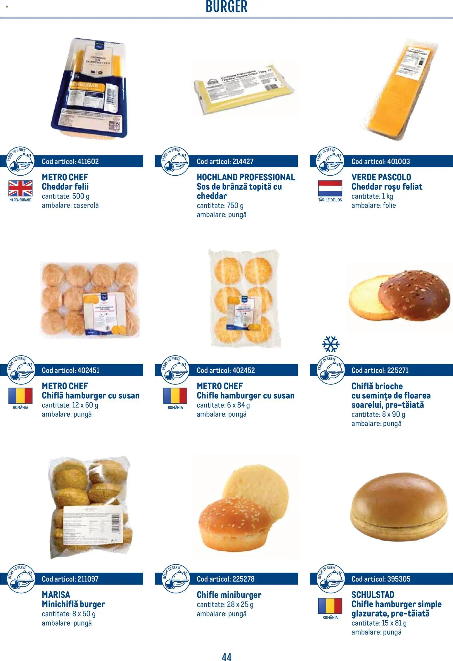 Noul catalog Metro – valabil de la 21.04.2026 | Pagină: 44 | Produse: Caserola, Semințe, Burger, Sos