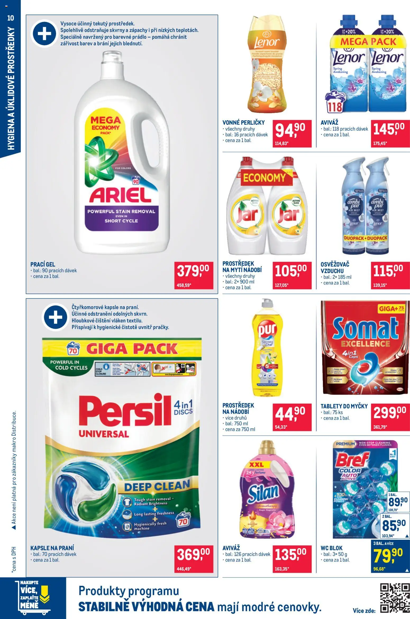 Makro leták - Nepotravinové zboží od 07.10.2026 | Strana: 10 | Produkty: Aviváž, Prostředek na mytí nádobí, Kapsle, Blok