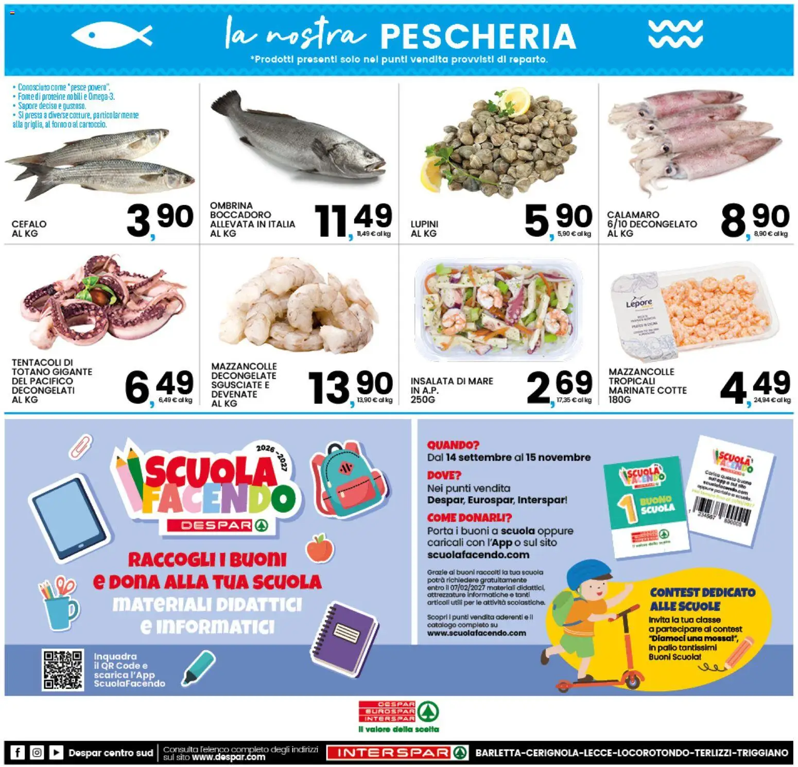 Volantino Interspar del 01/10/2026 | Pagina: 20 | Prodotti: Lupini, Porta, Mazzancolle, Totano