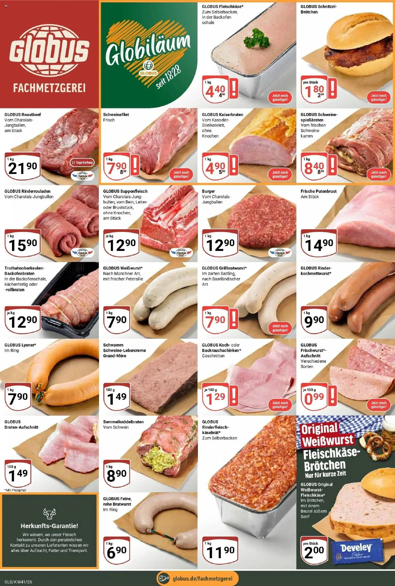 Globus Prospekt Saarlouis (ab 05.10.2026) » Angebote online | Seite: 12 | Produkte: Bratwurst, Roastbeef, Suppenfleisch, Fleisch