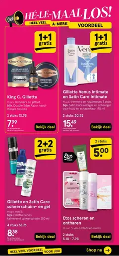 Gillette en Satin Care scheerschuim- en gel m.u.v. mini's bijv. Gillette Series kalmerend scheerschuim 250 ml, Gillette Series soothing shaving foam 250 ml and Satin Care Sensitive Aloe Vera Glide shaving gel. - Voorbeeld van een folder van Etos, geldig van 01.06.2026 | Pagina: 36