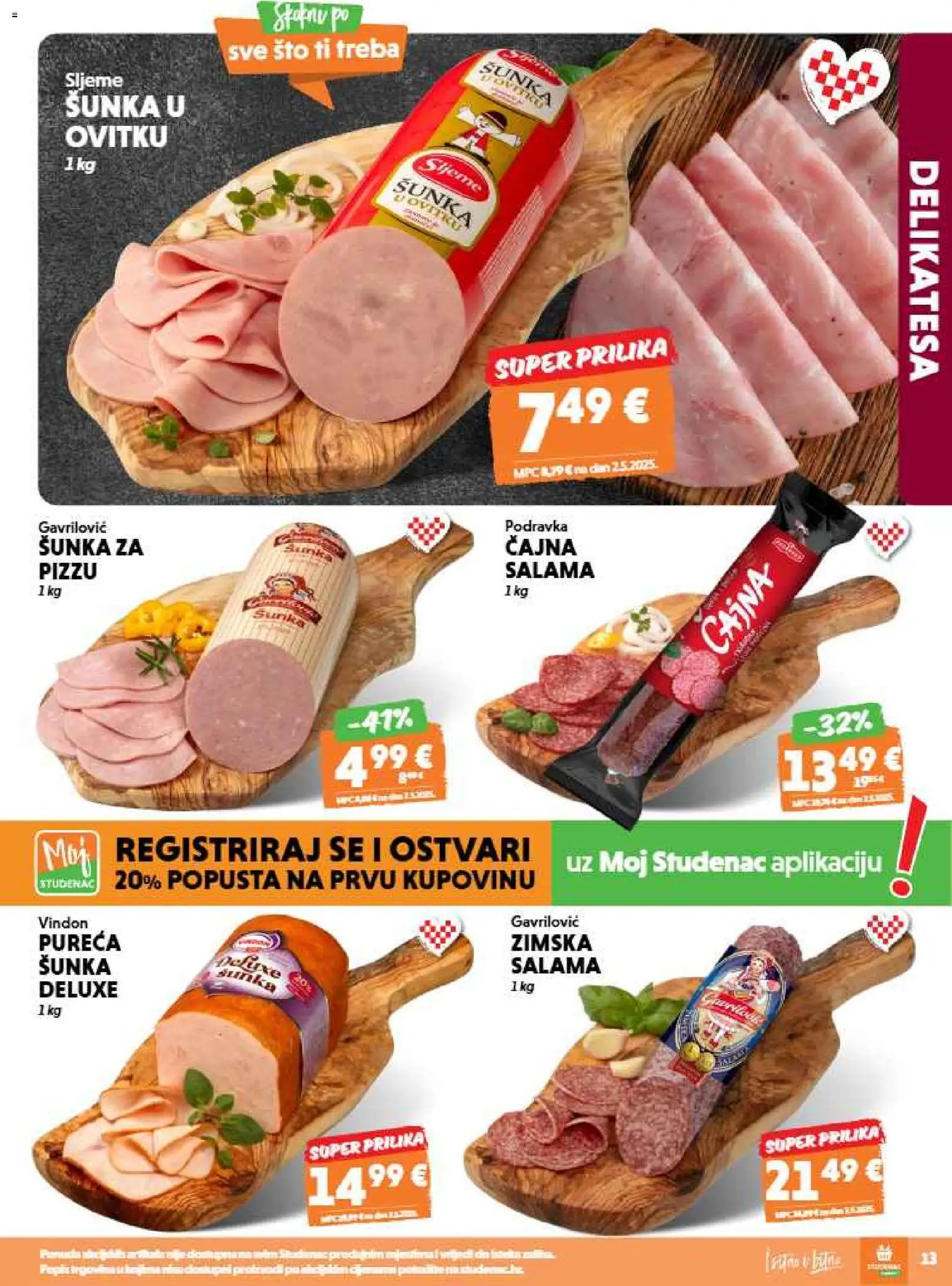 Studenac katalog | vrijedi od 09.09.2026 | Stranica: 13 | Proizvodi: Salama, Šunka, Podravka