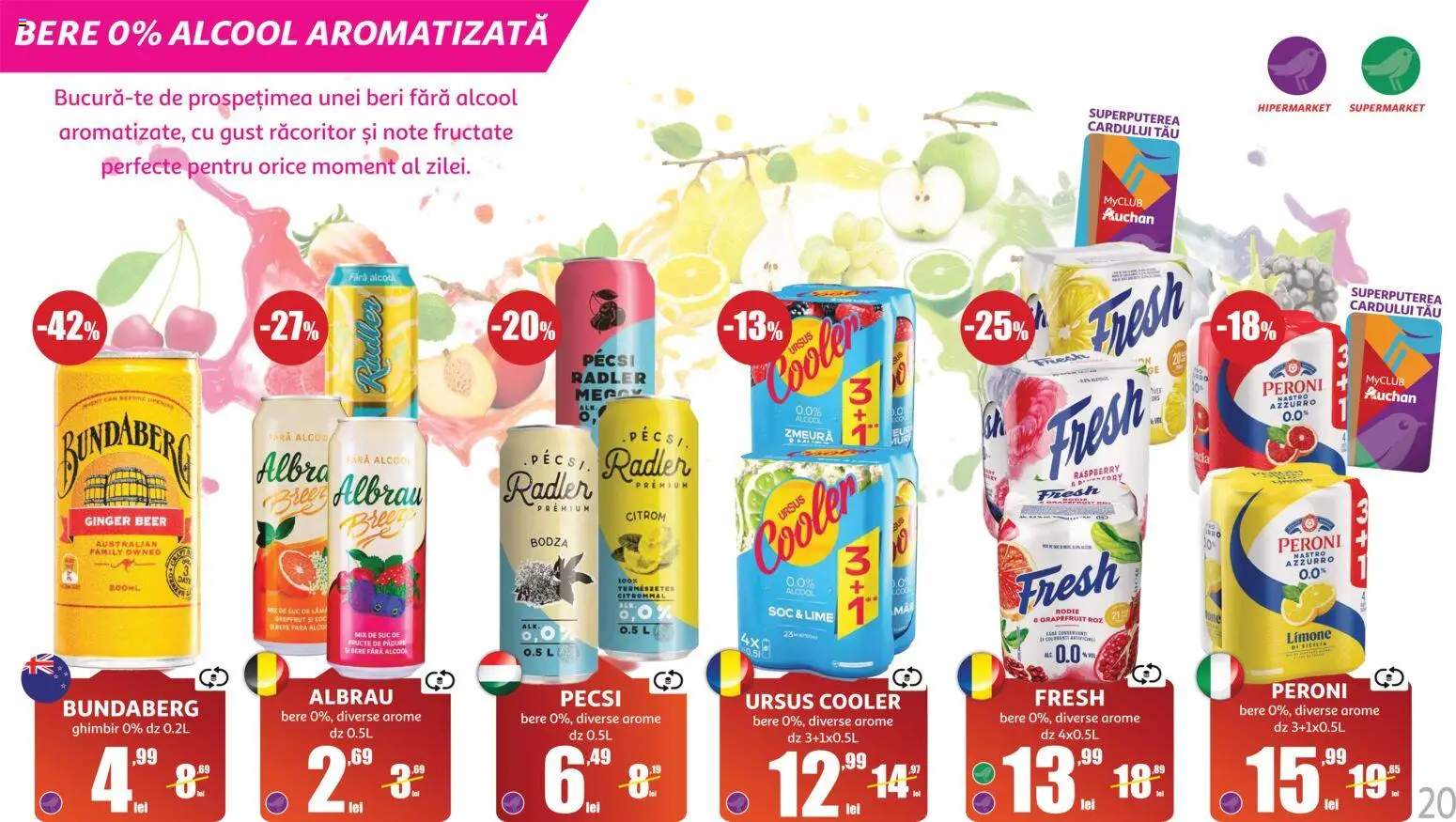 Noul catalog Auchan – valabil de la 10.06.2026 | Pagină: 20 | Produse: Lime, Suc, Grepfrut, Fructe