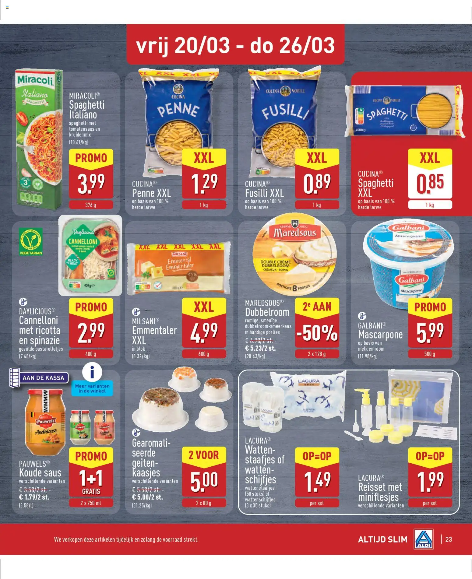 {H1} | Pagina: 23 | Producten: Room, Saus, Spinazie, Melk