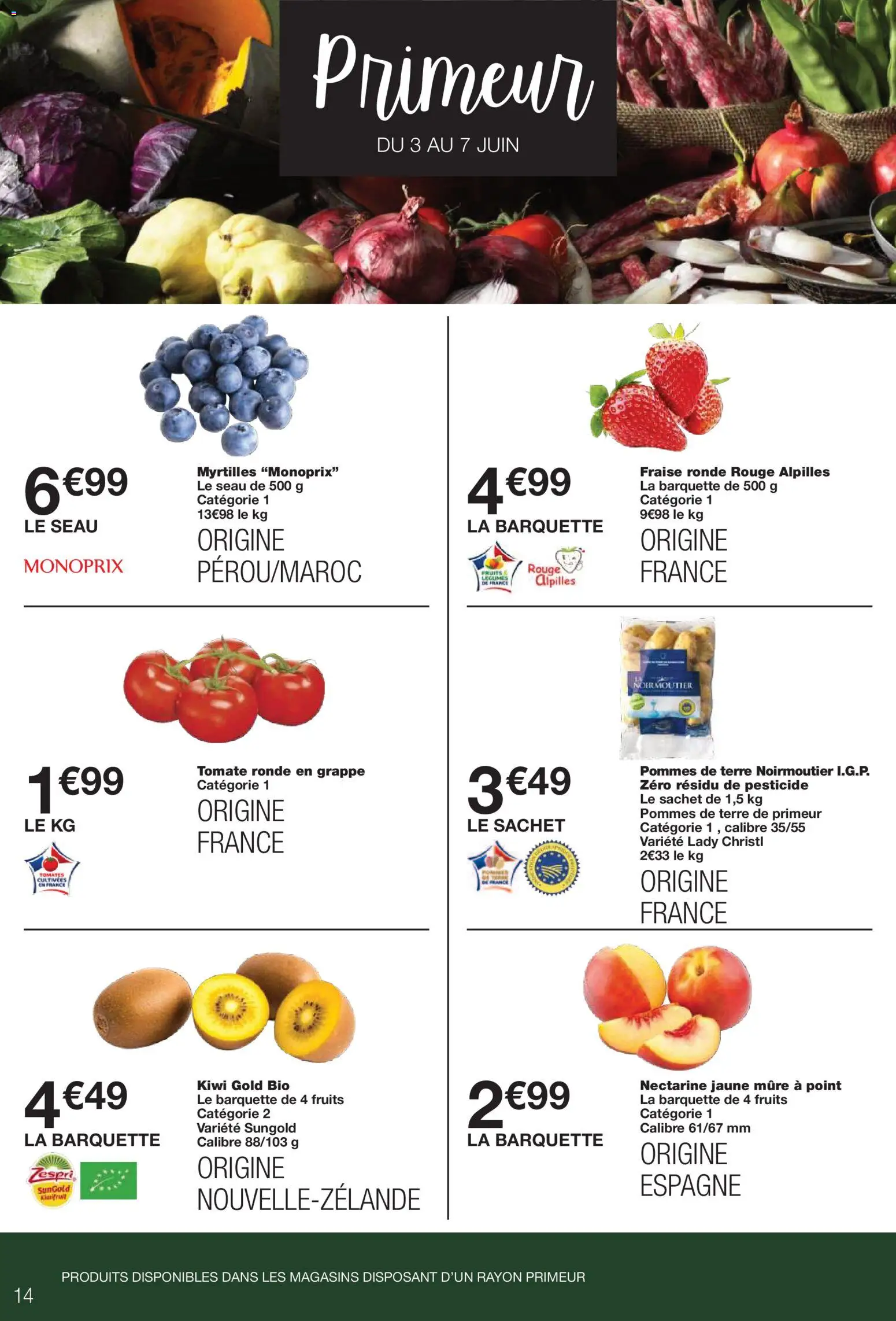 {H1} | Page: 14 | Produits: Fraise, Nectarine, Pommes, Pommes de terre