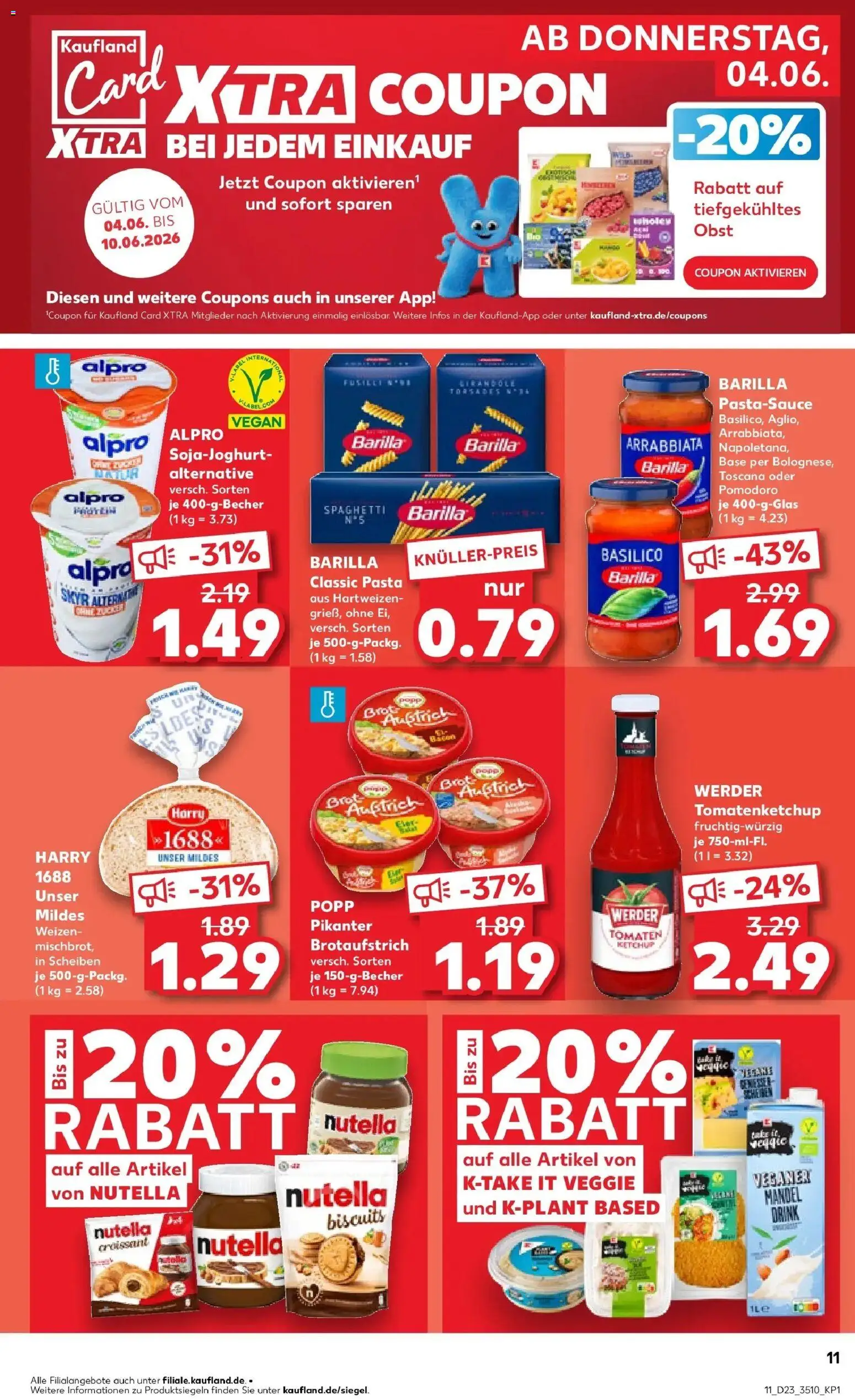 Kaufland Prospekt Meiningen – gültig ab 04.06.2026 | Seite: 11 | Produkte: Barilla, Tomaten, Obst, Pasta