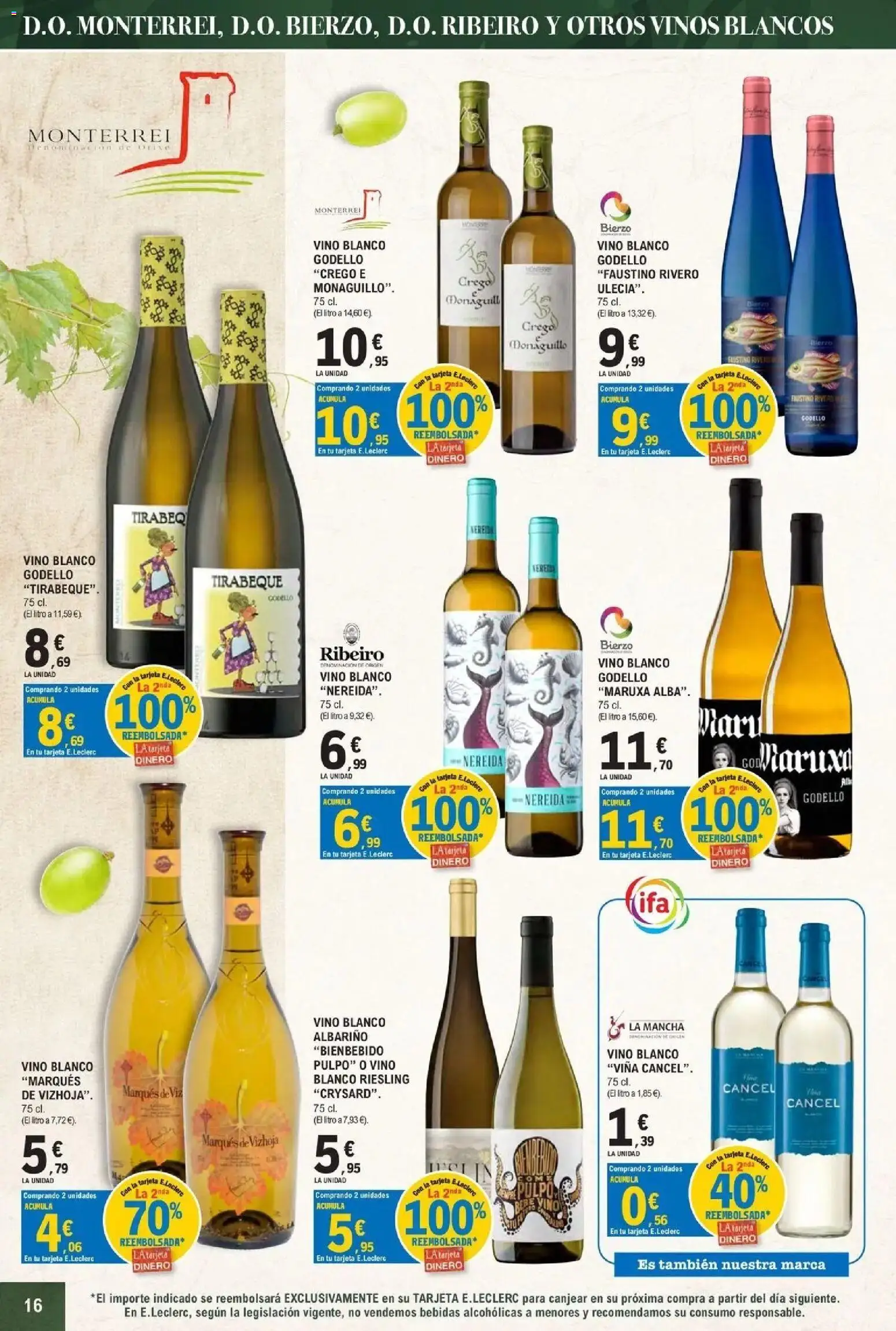 E.Leclerc - Feria del vino 30/09/2026 - 17/10/2026 | Página: 16 | Productos: Vino, Vino blanco, Bebidas