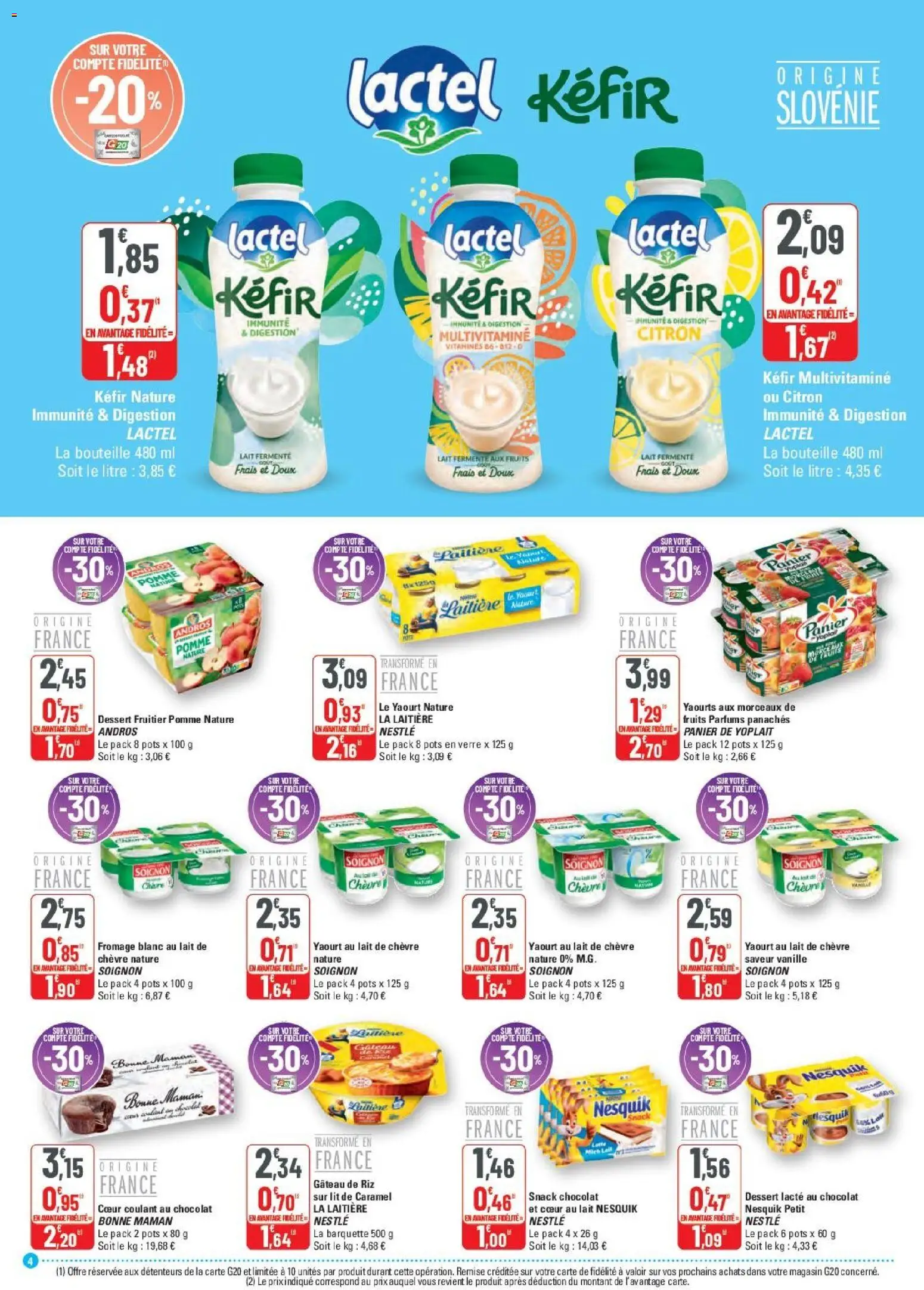 {H1} | Page: 4 | Produits: Nesquik, Vanille, Parfums, Lait fermenté