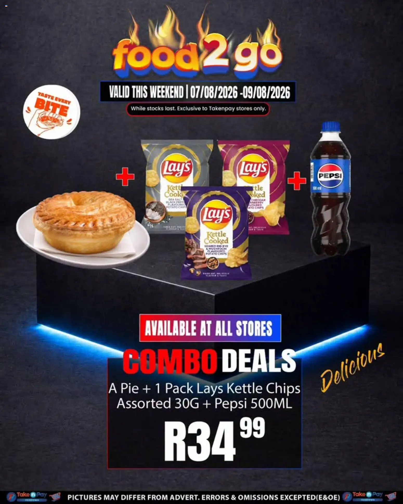 New Take n Pay catalogue – valid from 07/08/2026 | Page: 1 | Products: Kettle, Chips, Cheddar, Salt