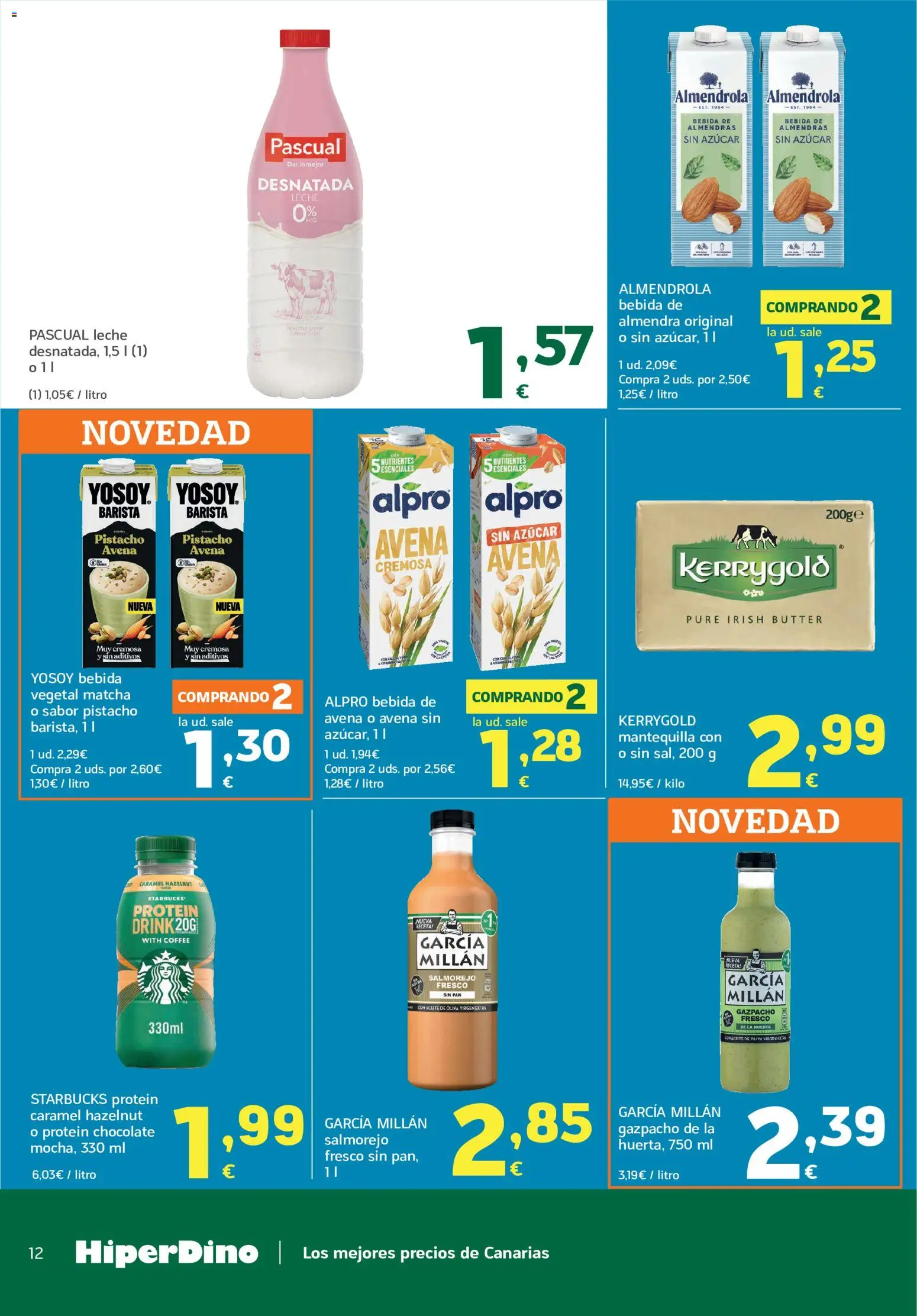 HiperDino folleto │ válido desde el 09.06.2026 | Página: 12 | Productos: Leche, Chocolate, Bebida de almendras, Συσκευή ροής