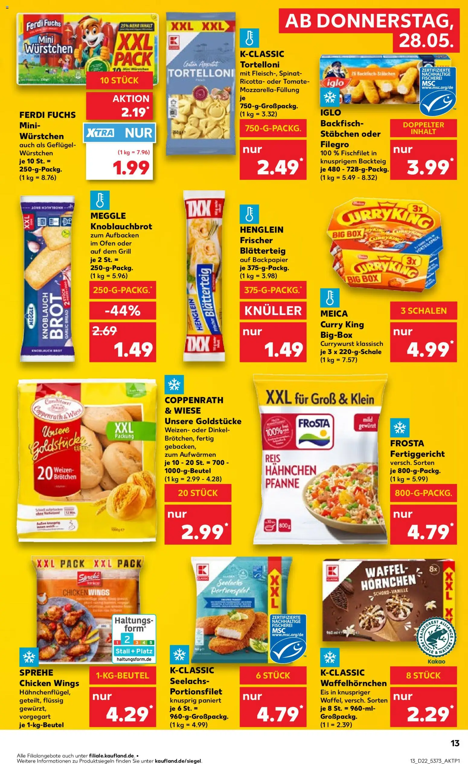 Kaufland Prospekt Kiel – gültig ab 28.05.2026 | Seite: 13 | Produkte: Box, Iglo, Brot, Eis