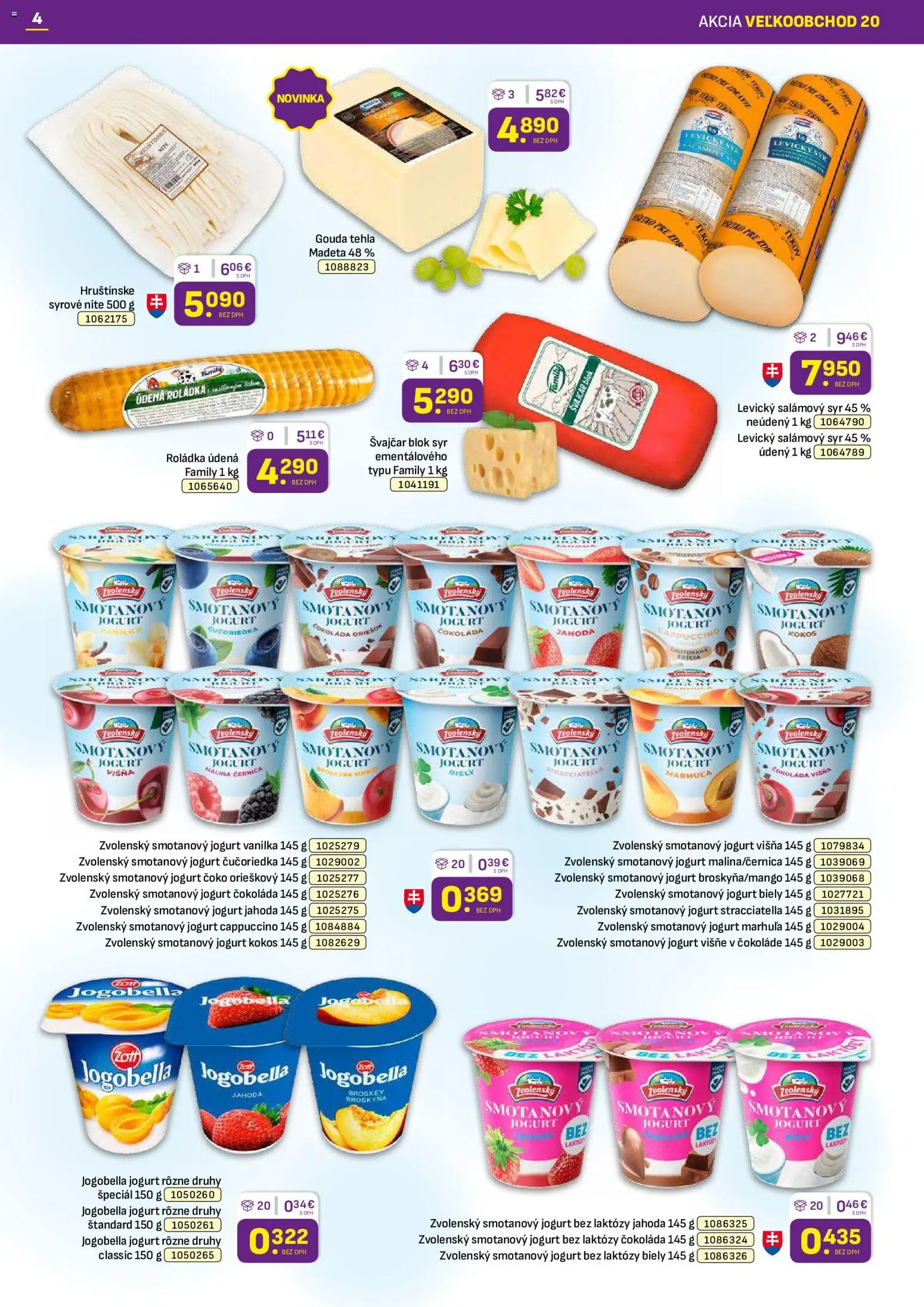 Nové Libex akcie – leták je platný od 05.10.2026 | Strana: 4 | Produkty: Syr, Gouda, Višne, Cappuccino