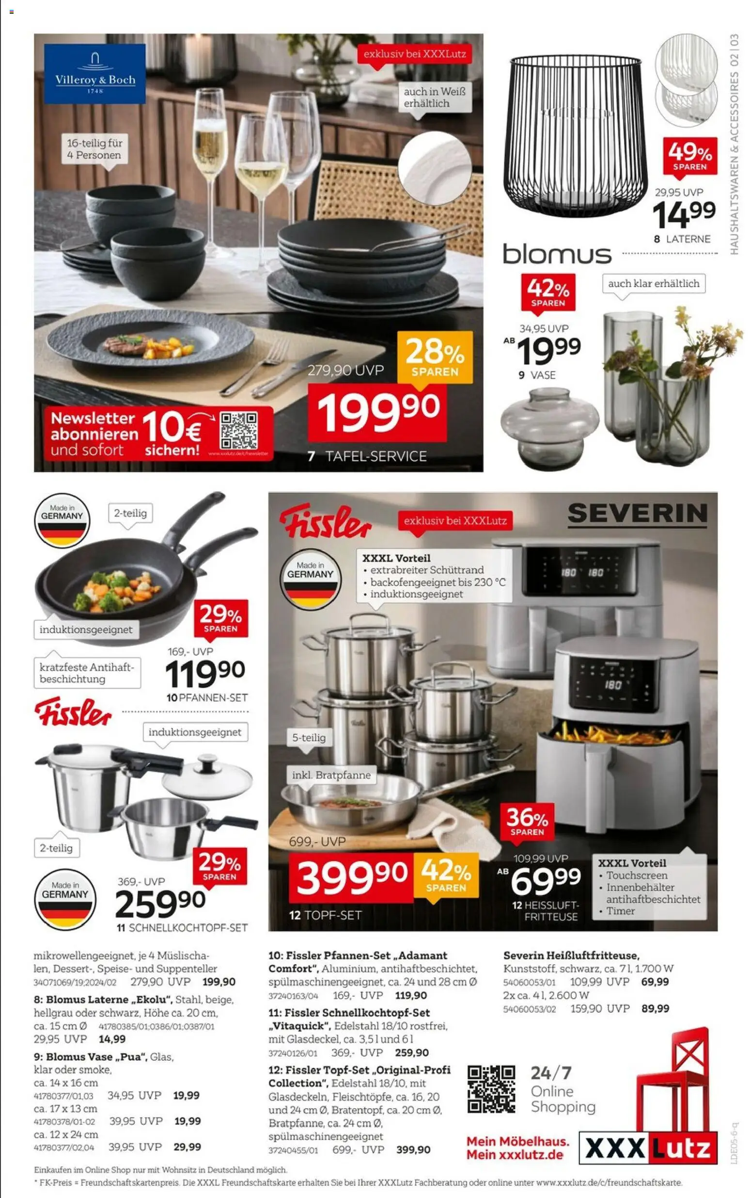 XXXLutz Summer-Time – gültig ab 09.05.2026 | Seite: 3 | Produkte: Vase, Fritteuse