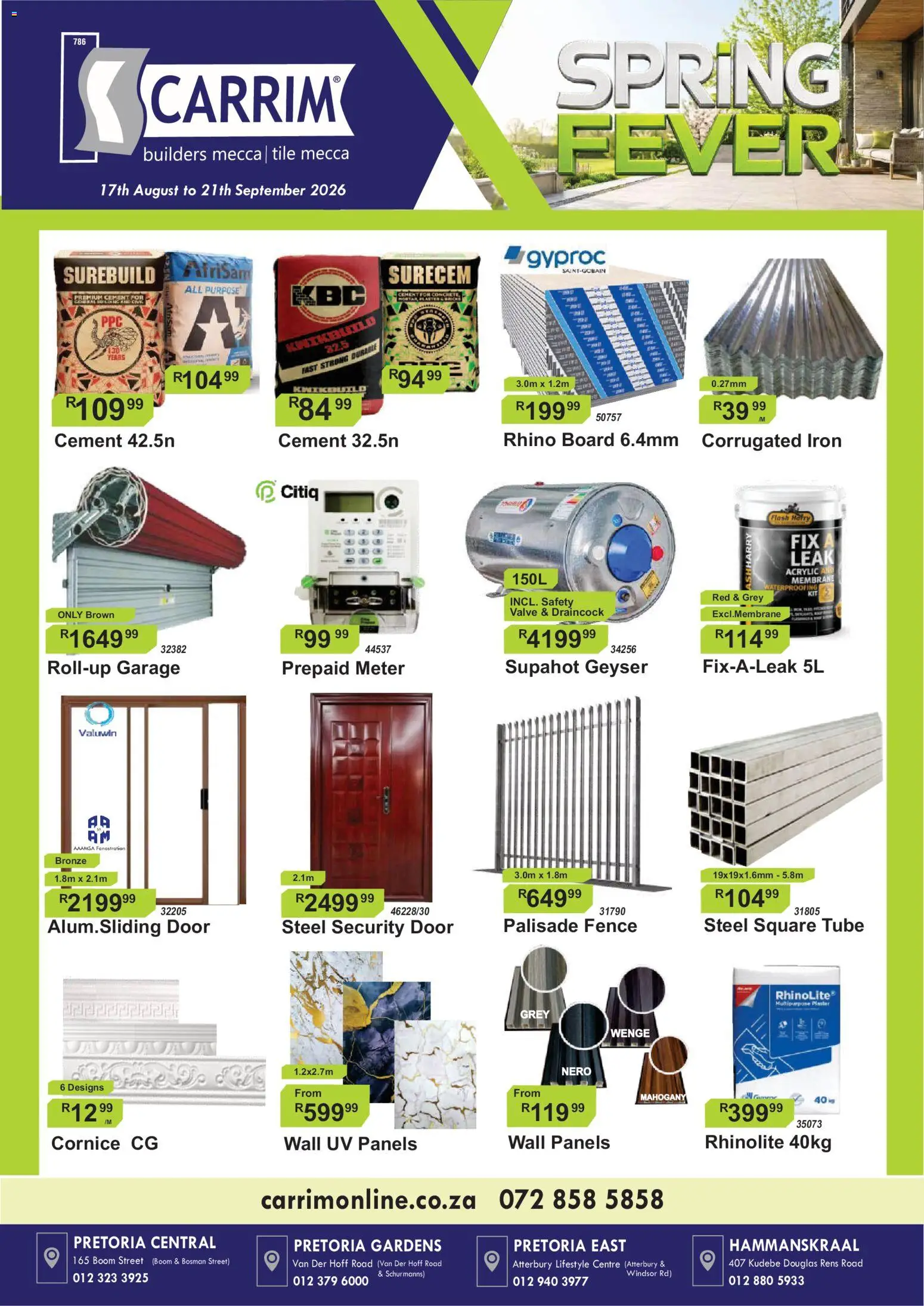 New K. Carrim catalogue – valid from 17/08/2026 | Page: 1 | Products: Iron, Geyser, Valve, Plaster