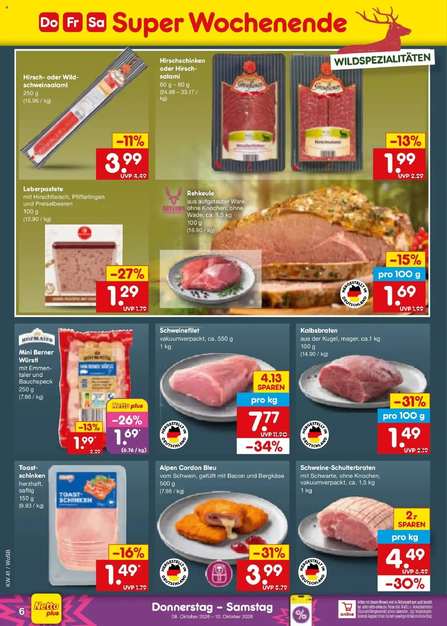 Netto Marken-Discount Prospekt Ludwigshafen-Edigheim (ab 05.10.2026) » Angebote | Seite: 48 | Produkte: Toast, Preiselbeeren, Schweinefilet, Salami