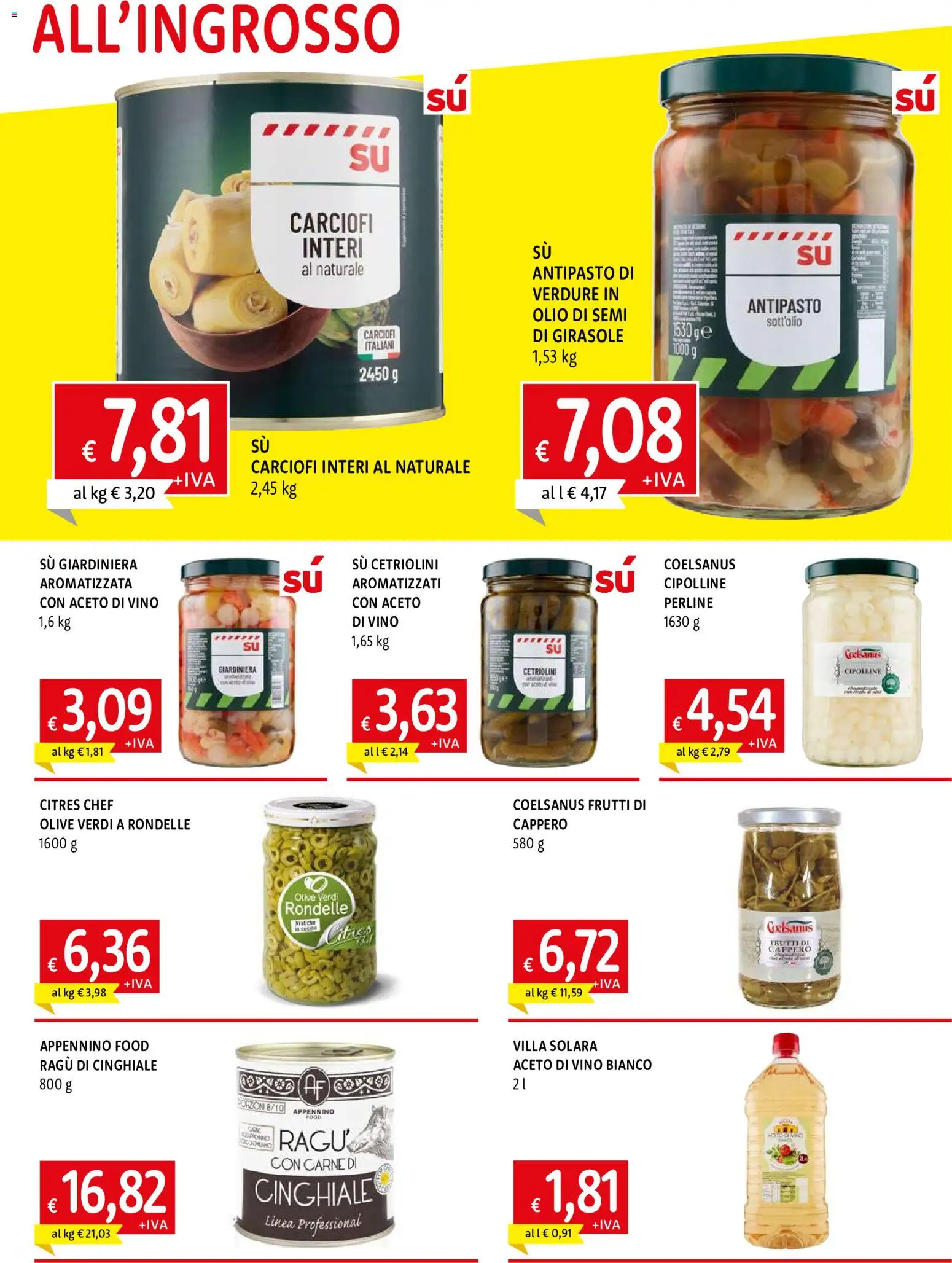 Volantino Famila del 04.06.2026 | Pagina: 5 | Prodotti: Olive, Carciofi, Ragú, Aceto