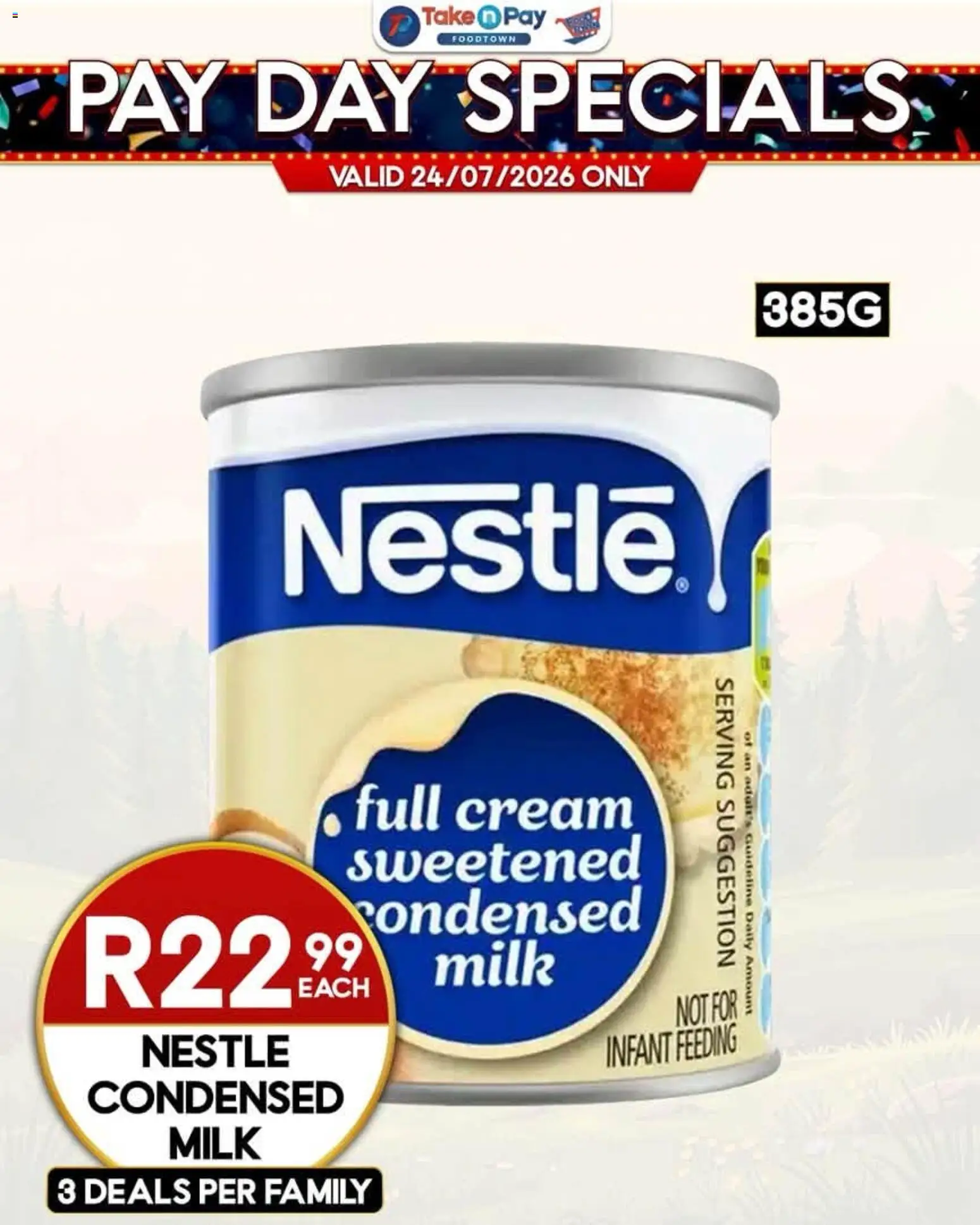 New Take n Pay catalogue – valid from 24/07/2026 | Page: 9 | Products: Milk, Condensed milk, Cream