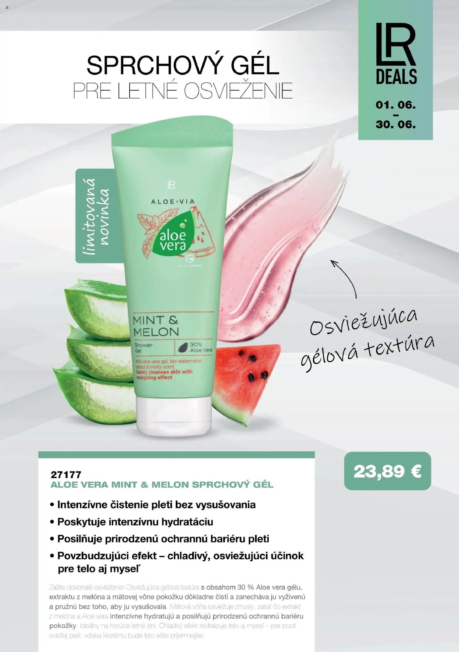 Nové LR akcie – leták je platný od 01.06.2026 | Strana: 11 | Produkty: Sprchový gél, Melón