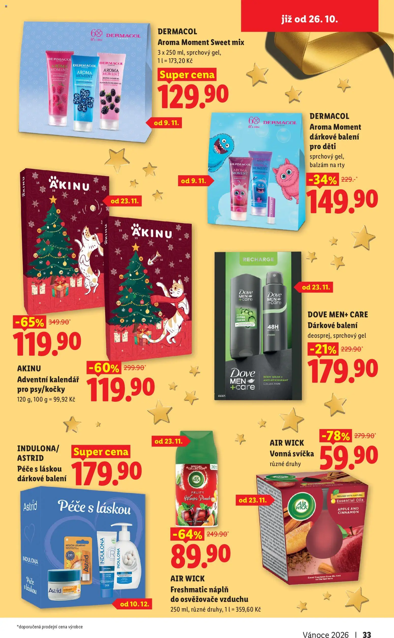 Lidl leták - Vánoční inspirace 2026 od 19.10.2026 | Strana: 33 | Produkty: Sprchový gel, Balzám na rty, Adventní kalendář, Apple