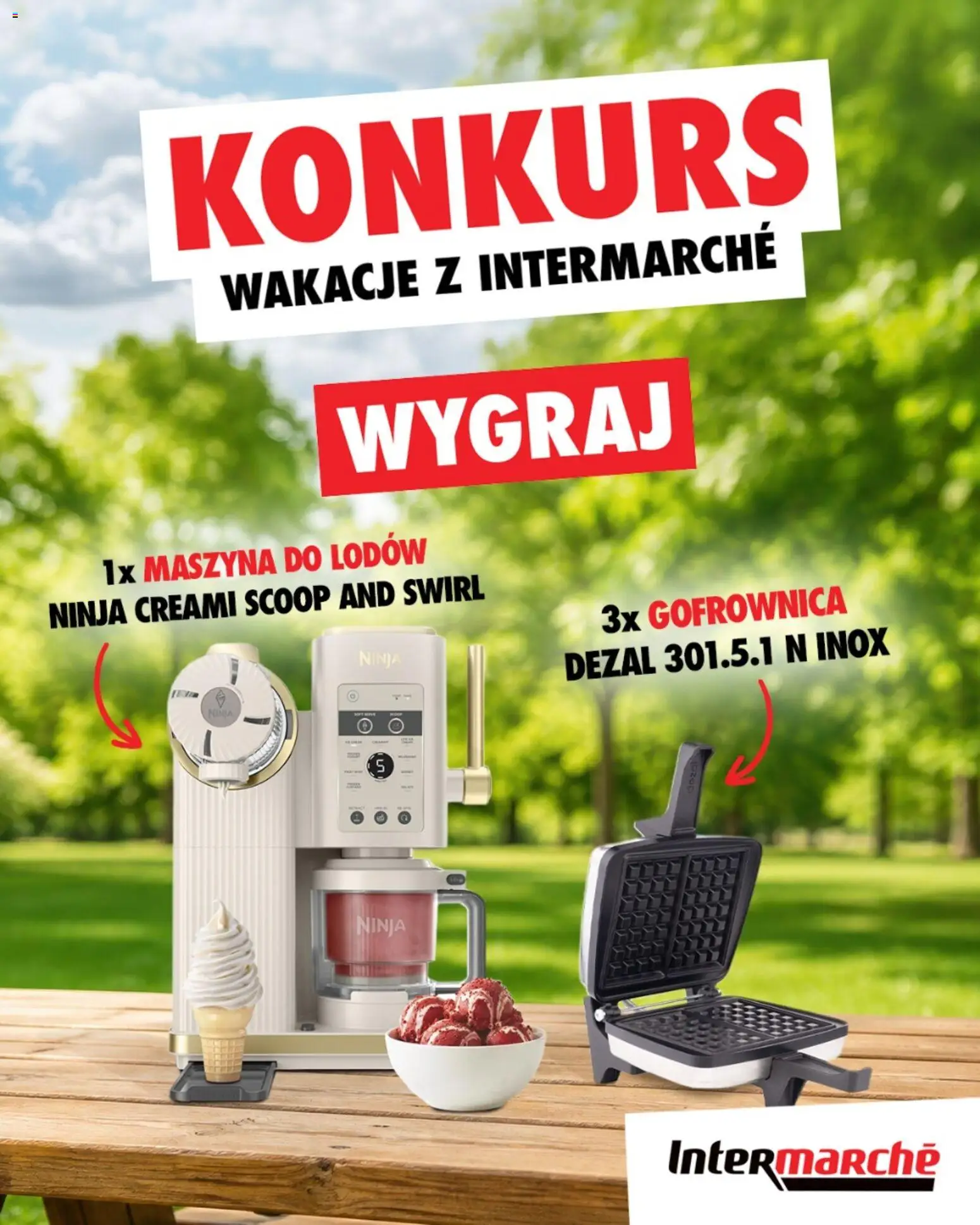 Intermarche konkurs - Wakacje z Intermarche od 09.07.2026 | Strona: 1 | Produkty: Gofrownica