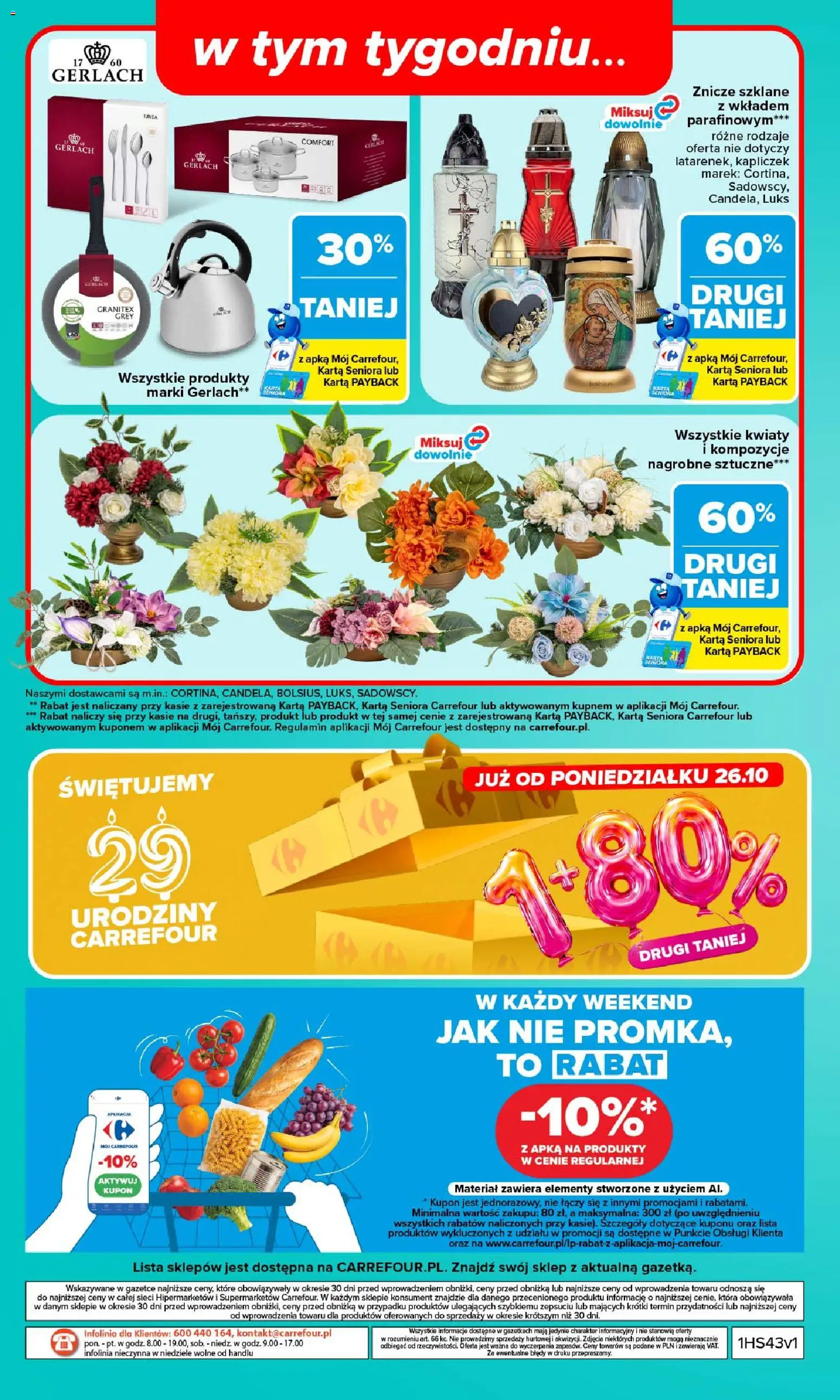 Carrefour gazetka od 19.10.2026 | Strona: 58 | Produkty: Karta, Znicze, Kwiaty