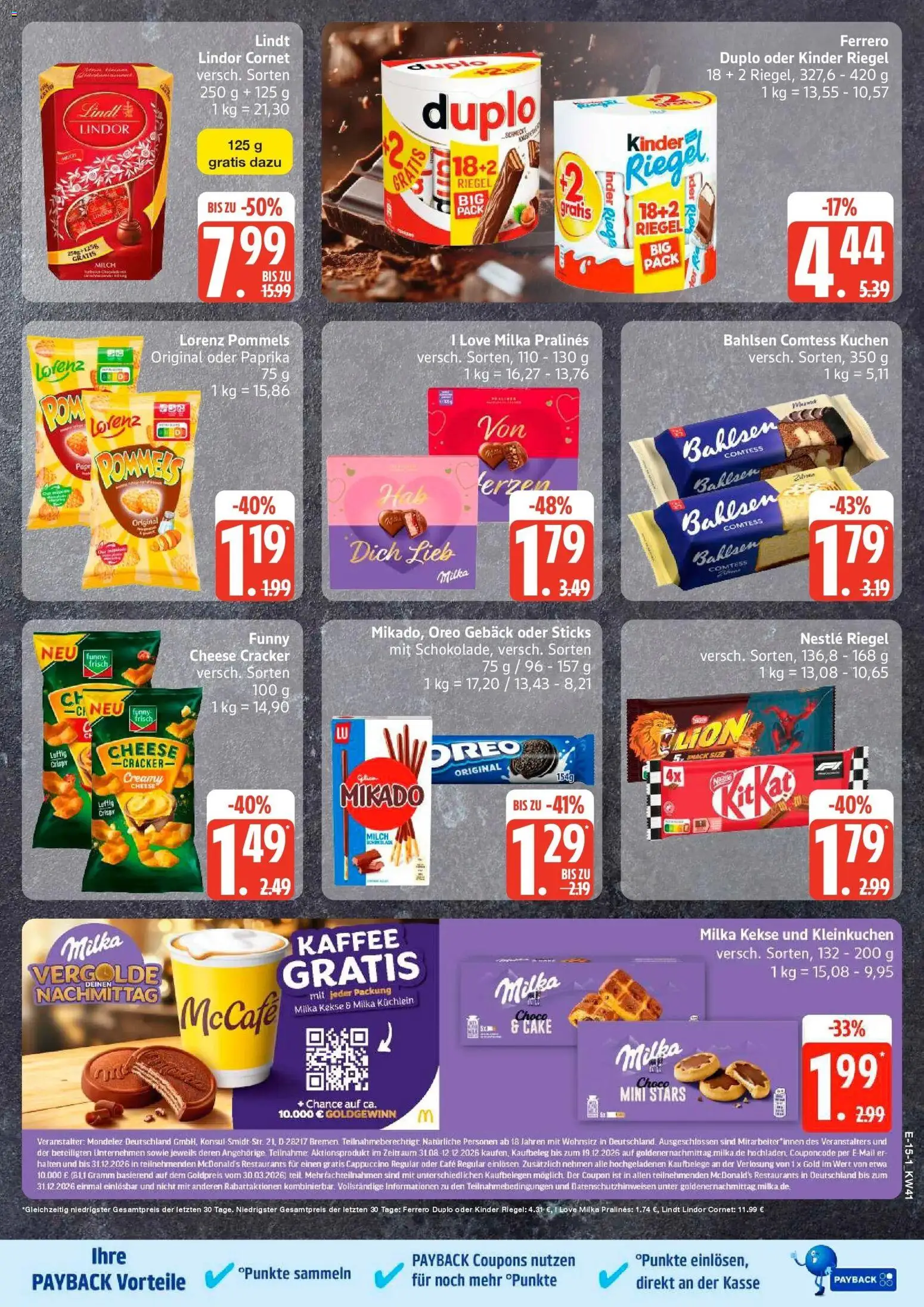 E center Prospekt Stralsund (ab 05.10.2026) zum Blättern | Seite: 19 | Produkte: Milch, Funny frisch, Kuchen, Kekse