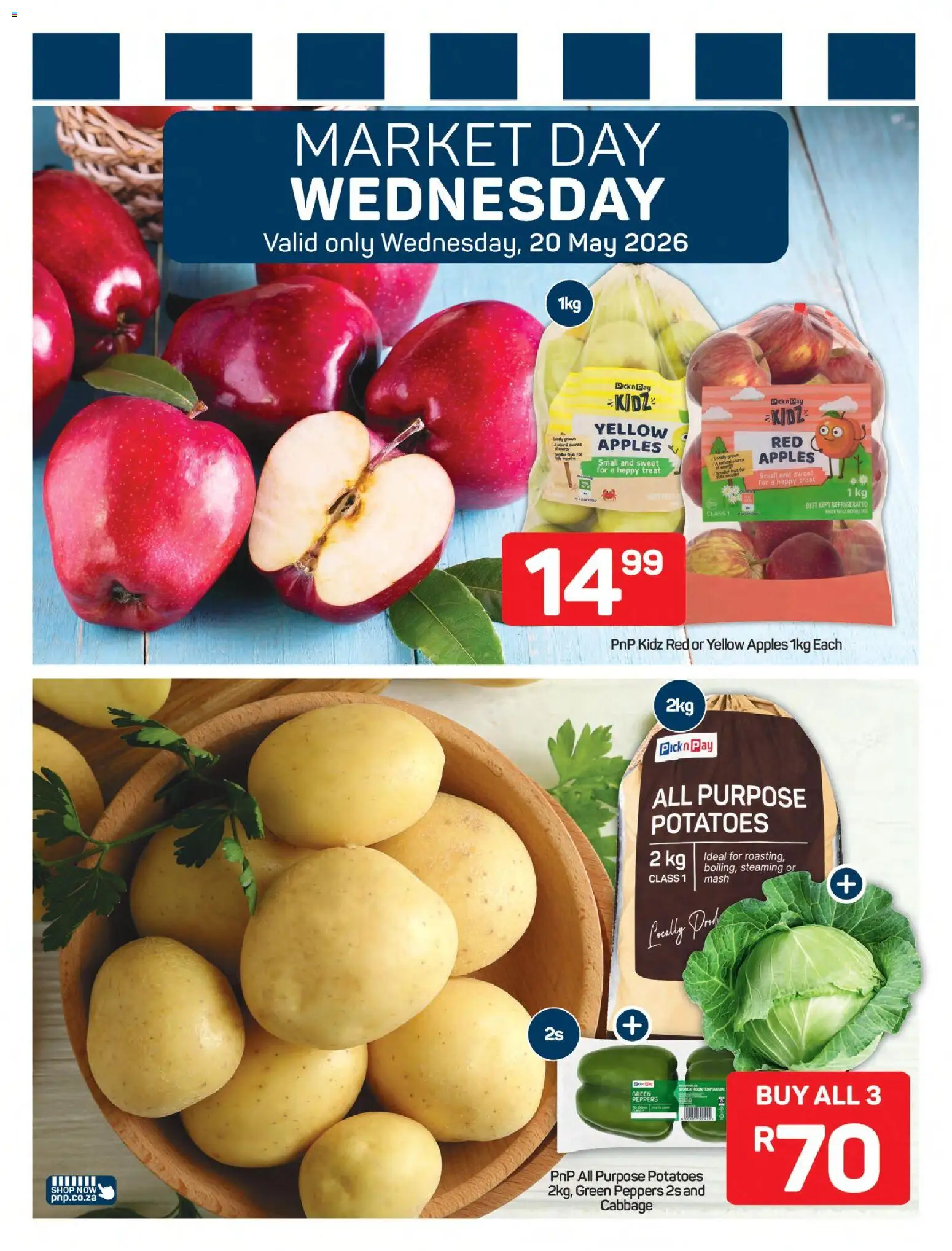 New Pick n Pay catalogue – valid from 18.05.2026 | Page: 8 | Products: Apples, Potatoes