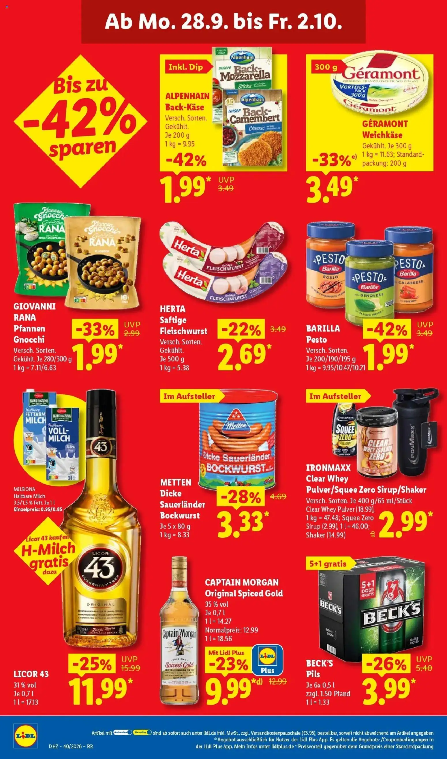 Lidl Prospekt Zülpich (ab 28.09.2026) zum Blättern » Angebote | Seite: 16 | Produkte: Herta fleischwurst, Rum, Pils, Camembert