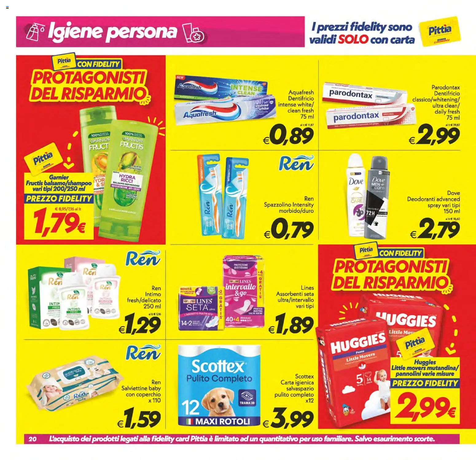 Volantino SuperConveniente del 28.04.2026 | Pagina: 20 | Prodotti: Balsamo, Pannolini, Carta igienica, Spazzolino