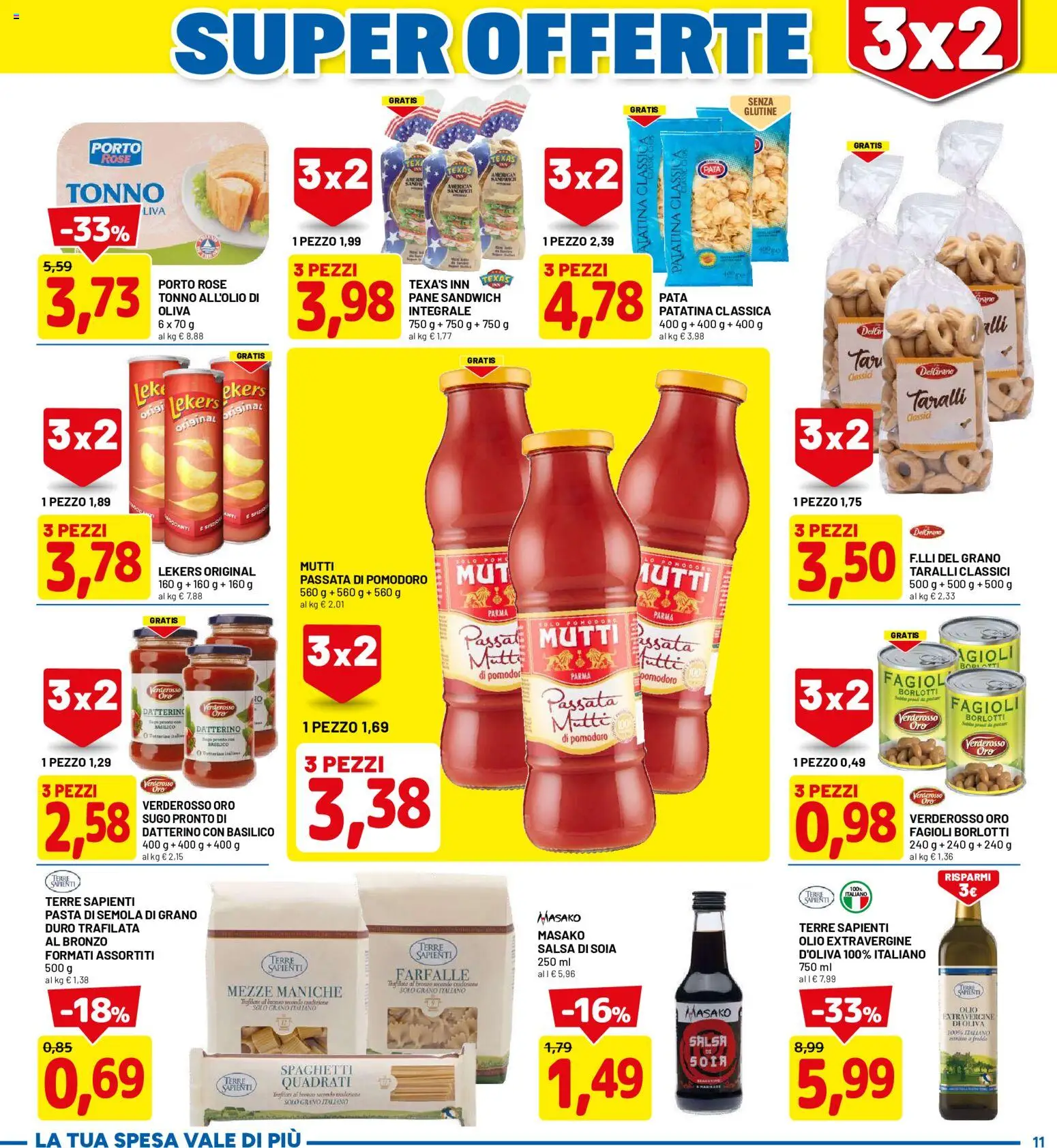 Volantino D Più del 08.06.2026 | Pagina: 11 | Prodotti: Pane, Fagioli, Basilico, Tonno