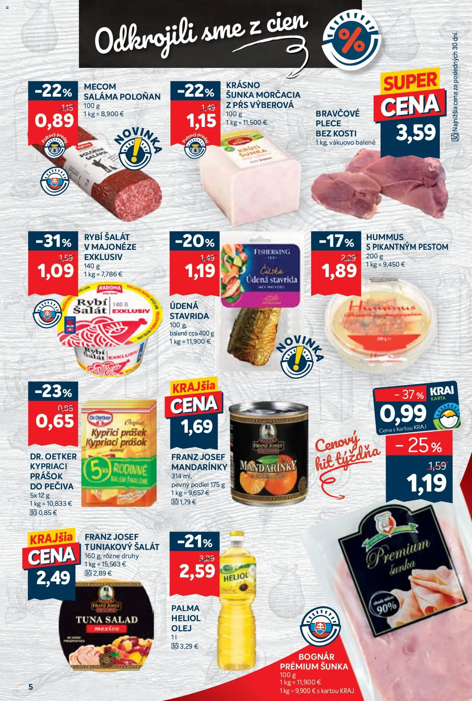 Nové Kraj akcie – leták je platný od 11.06.2026 | Strana: 9 | Produkty: Pás, Šunka, Mandarinky, Šalát