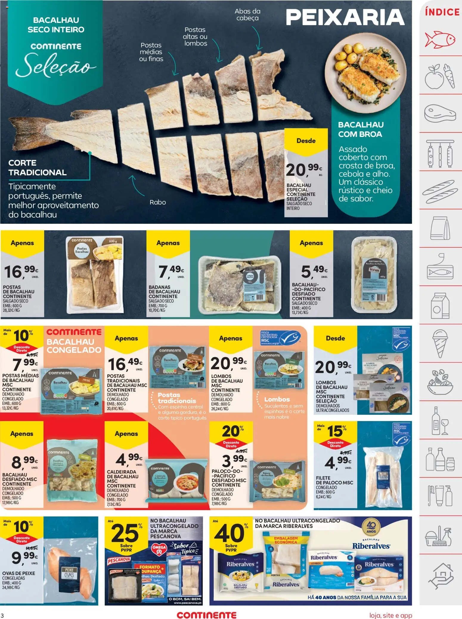 Continente folheto │ válido de 01/09/2026 | Página: 3 | Produtos: Bacalhau, Cebola, Peixe, Filete