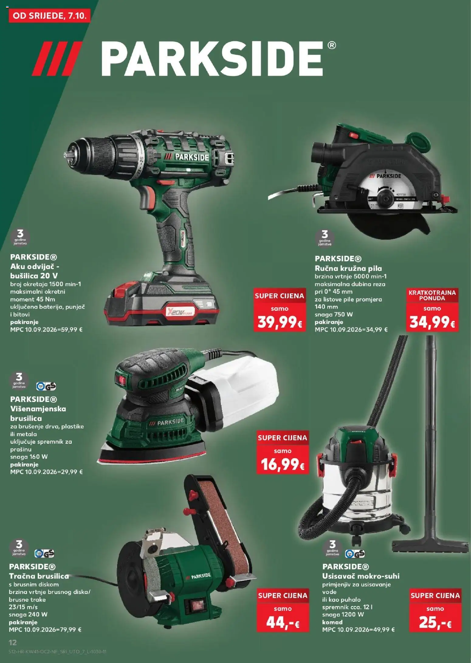 Kaufland katalog | vrijedi od 07.10.2026 | Stranica: 12 | Proizvodi: Brusilica, Trake, Pila, Bušilica
