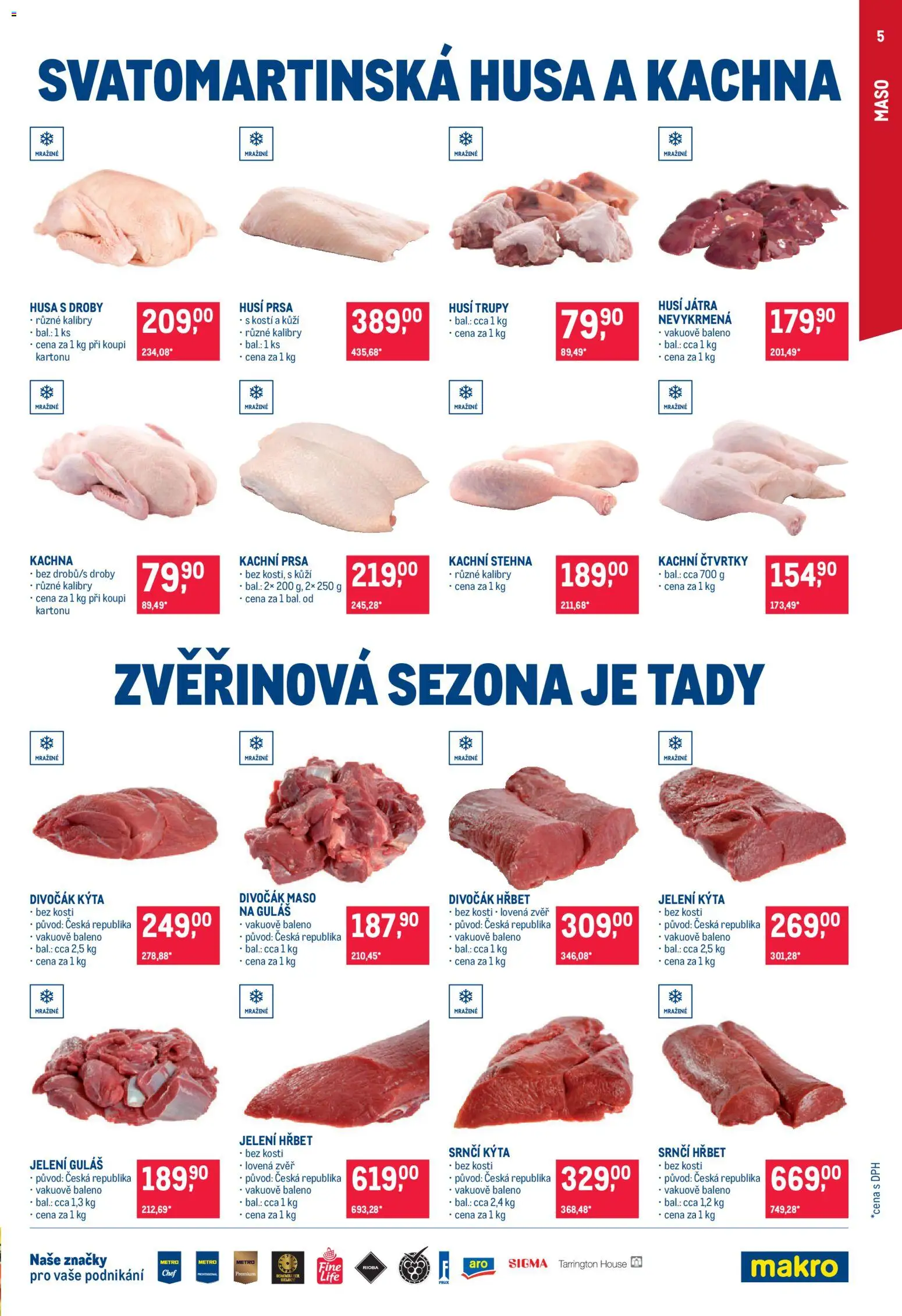 Makro leták - Gastronomie od 07.10.2026 | Strana: 5 | Produkty: Kachni stehna, Kachní prsa, Guláš, Játra