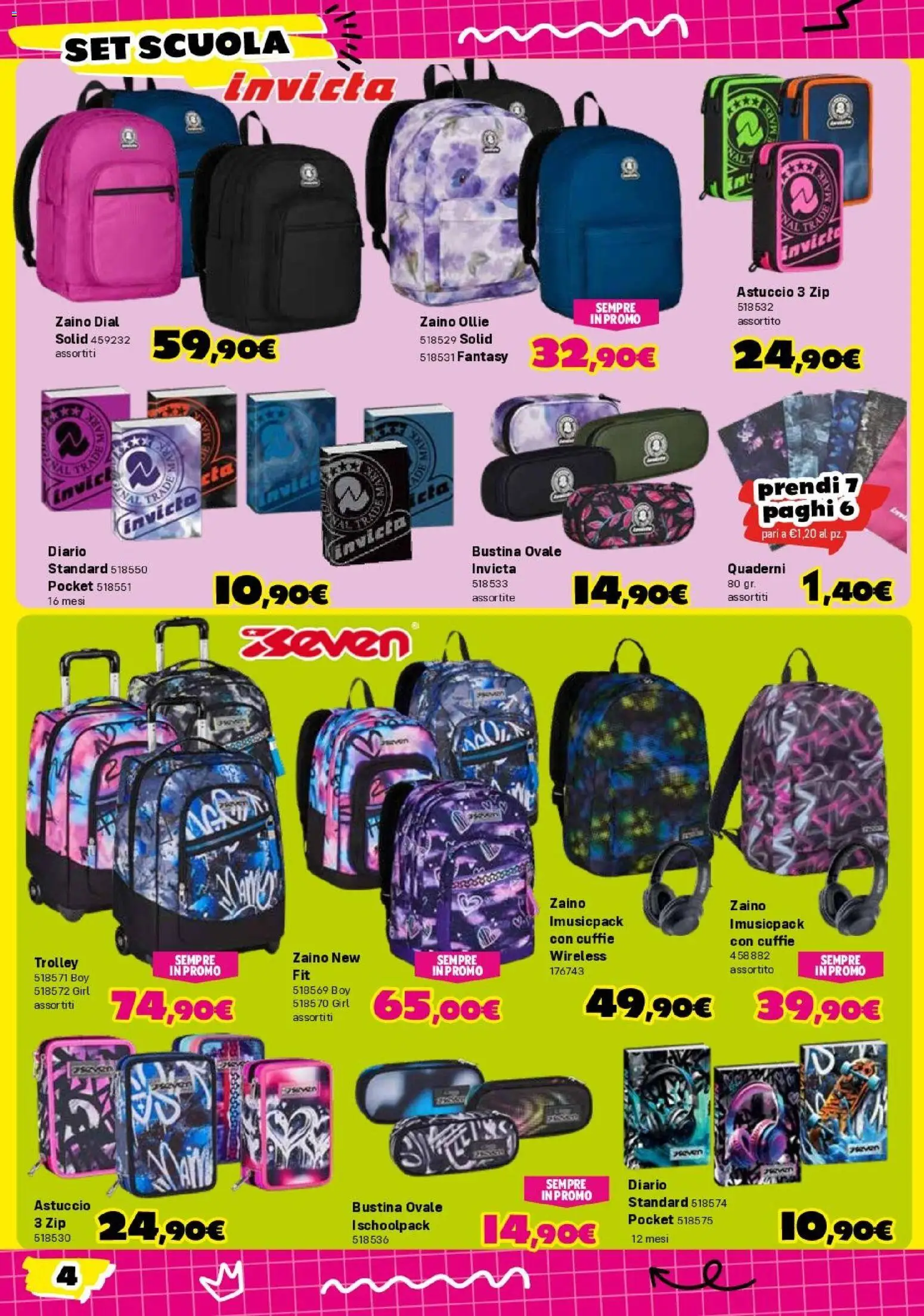 Volantino Orizzonte del 30/07/2026 | Pagina: 4 | Prodotti: Zaino, Cuffie, Astuccio, Trolley