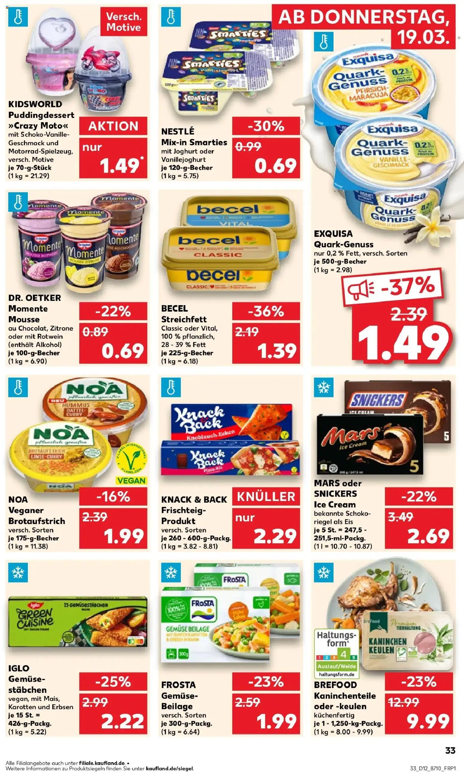 Kaufland Prospekt Alsdorf	 – gültig ab 19.03.2026 | Seite: 33 | Produkte: Quark, Joghurt, Frosta, Pizza