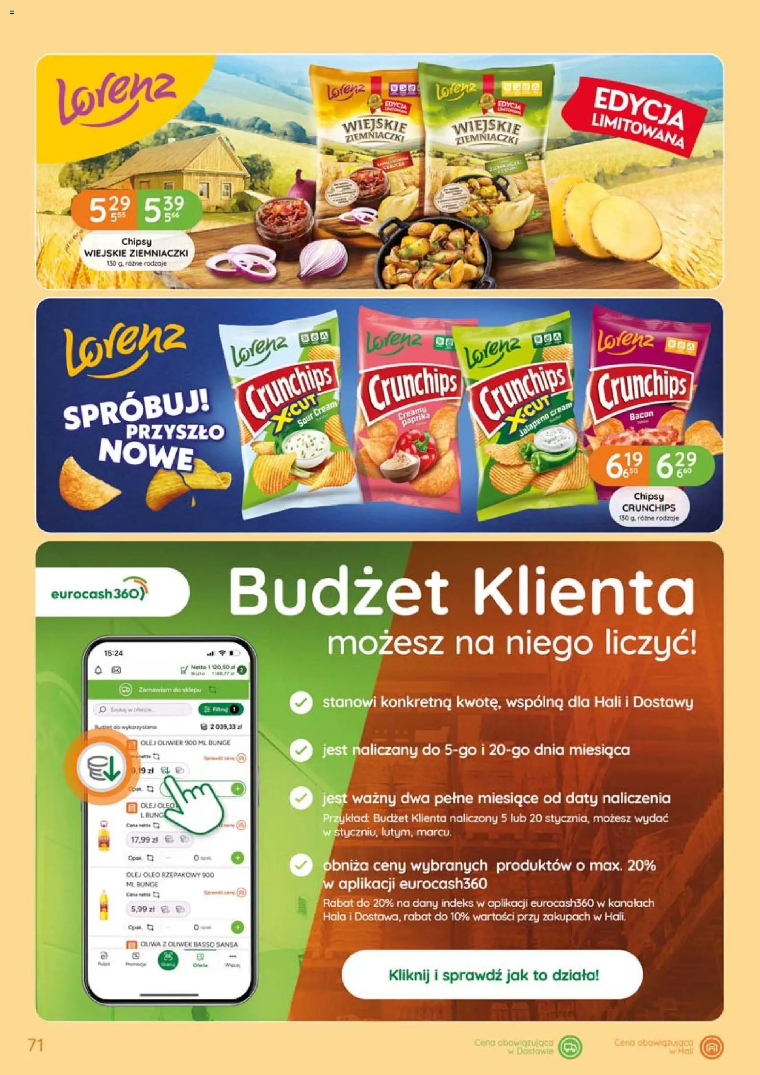 Eurocash gazetka od 20.08.2026 | Strona: 71 | Produkty: Chipsy, Jalapeno, Ziemniaczki, Olej