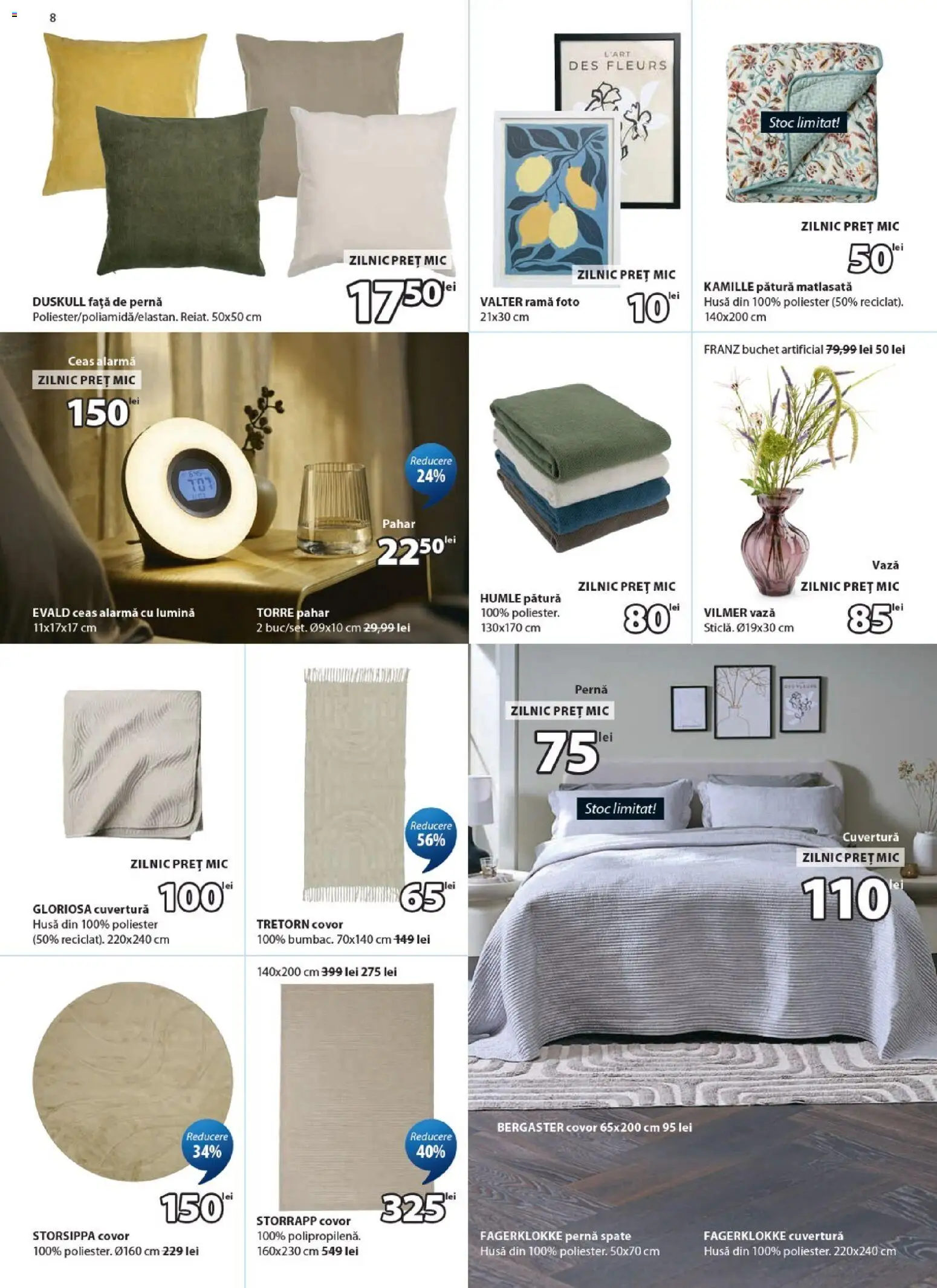 Noul catalog JYSK – valabil de la 24.10.2026 | Pagină: 8 | Produse: Lumină, Vase, Față de pernă, Ramă foto