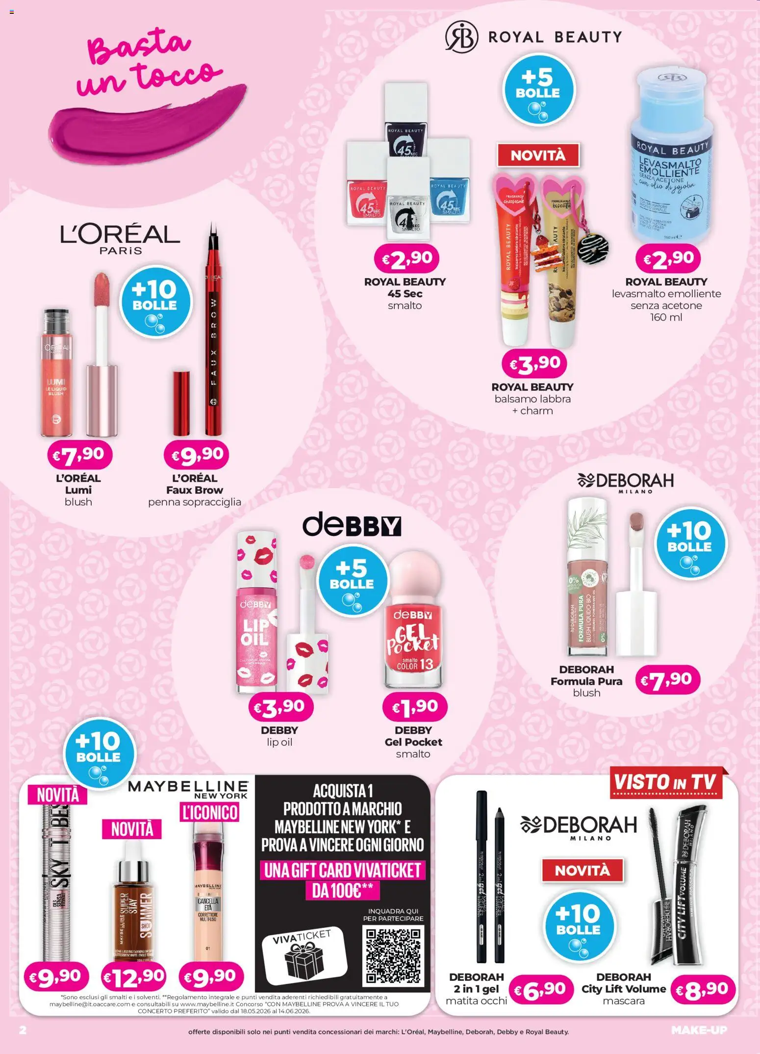 Volantino Acqua e Sapone del 21.05.2026 | Pagina: 2 | Prodotti: Mascara, Balsamo, Olio, Blush