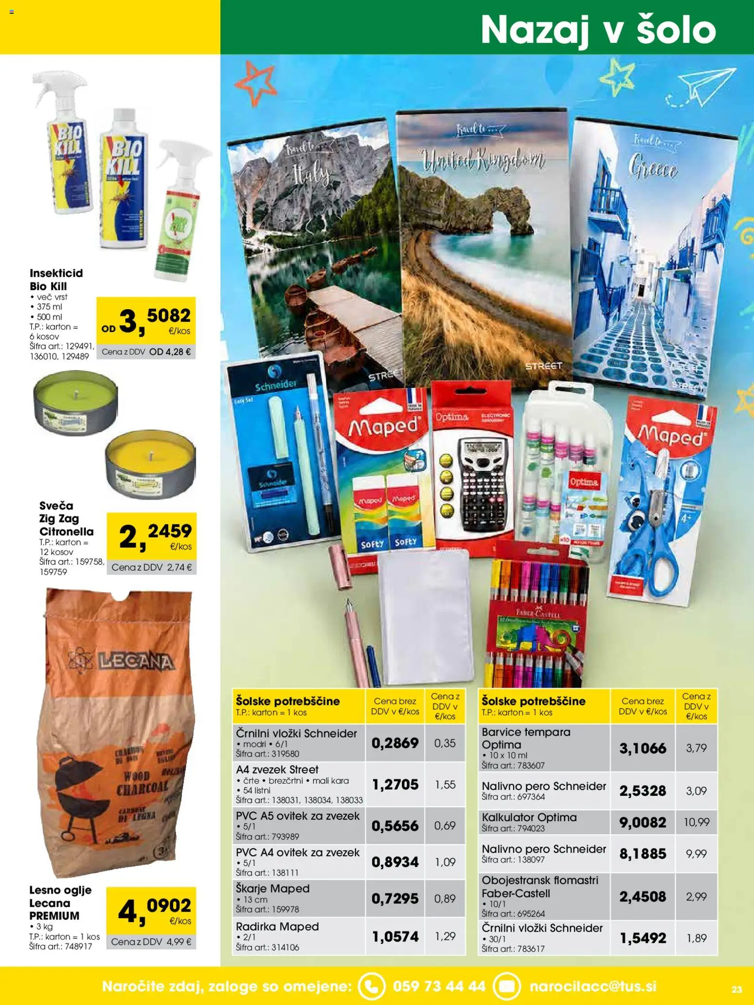 Novi Tuš katalog ponudbe – veljaven od 01.08.2026 | Stran: 23 | Izdelki: Ovitek, Barvice, Sveča, Vložki