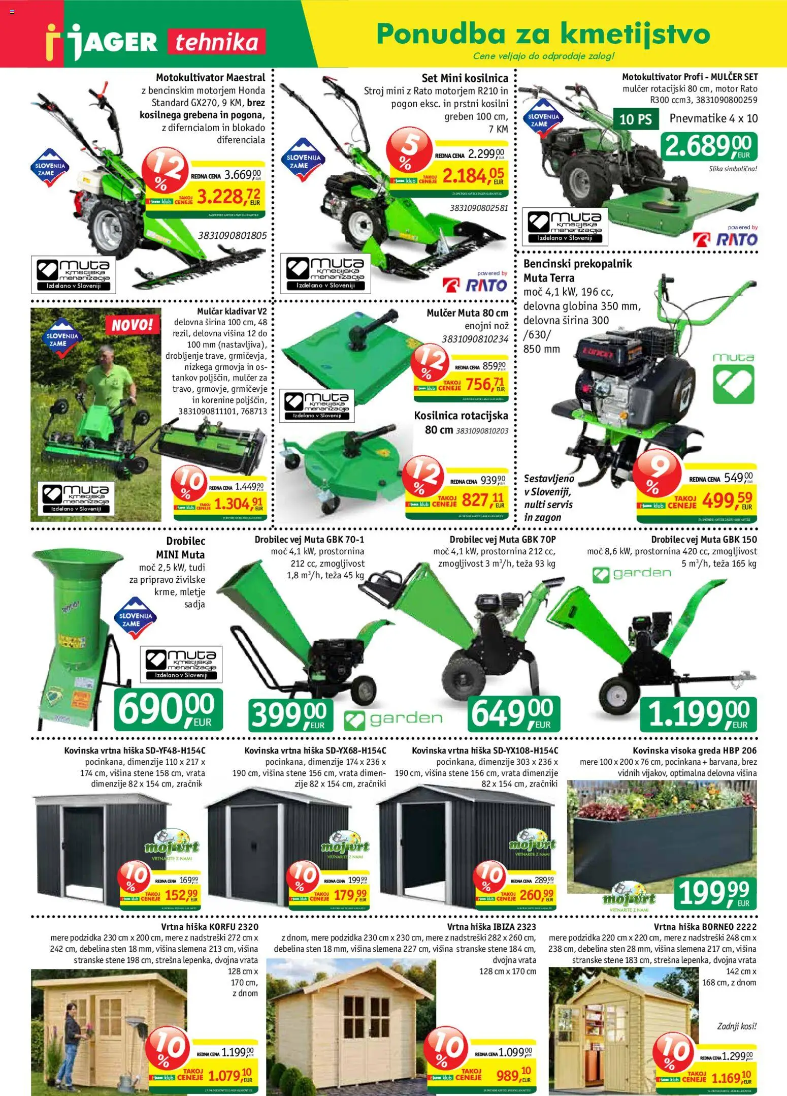 Novi Jager katalog ponudbe – veljaven od 22.07.2026 | Stran: 2 | Izdelki: Nož, Teza, Kosilnica, Vrata