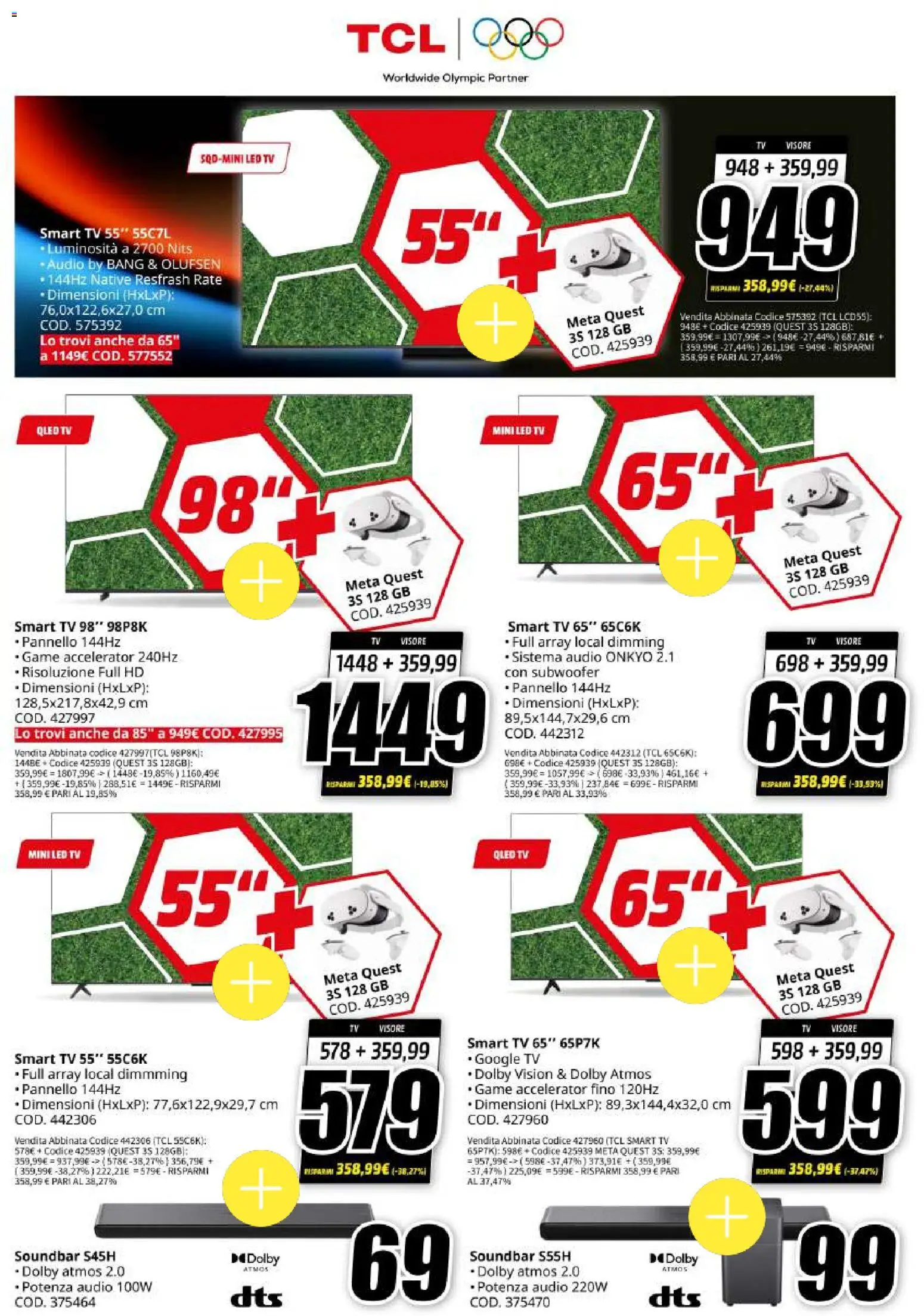 Volantino Media World del 18.05.2026 | Pagina: 8 | Prodotti: smart TV, Soundbar, TV, Audio