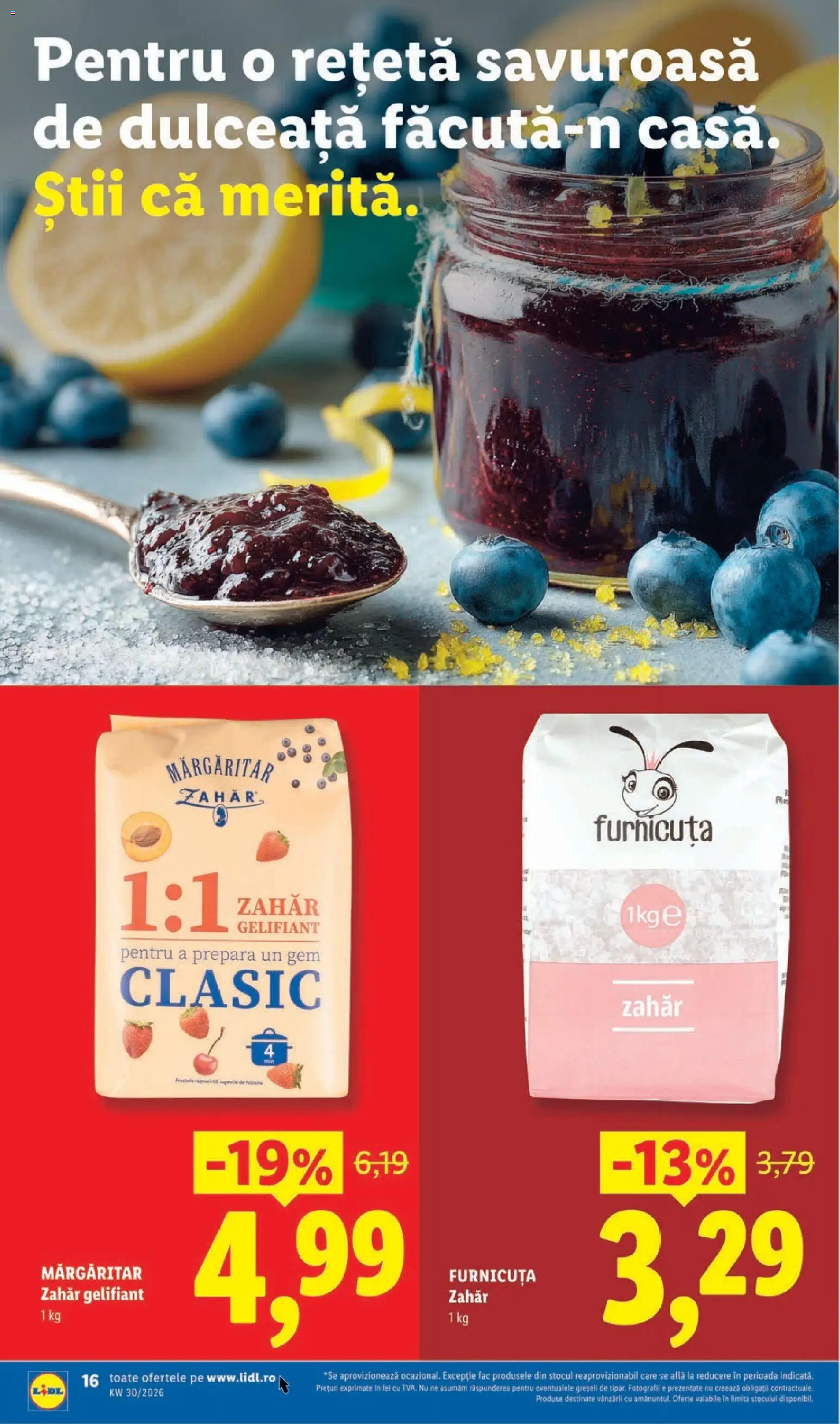 Noul catalog Lidl – valabil de la 20.07.2026 | Pagină: 16 | Produse: Dulceata, Gem, Zahăr