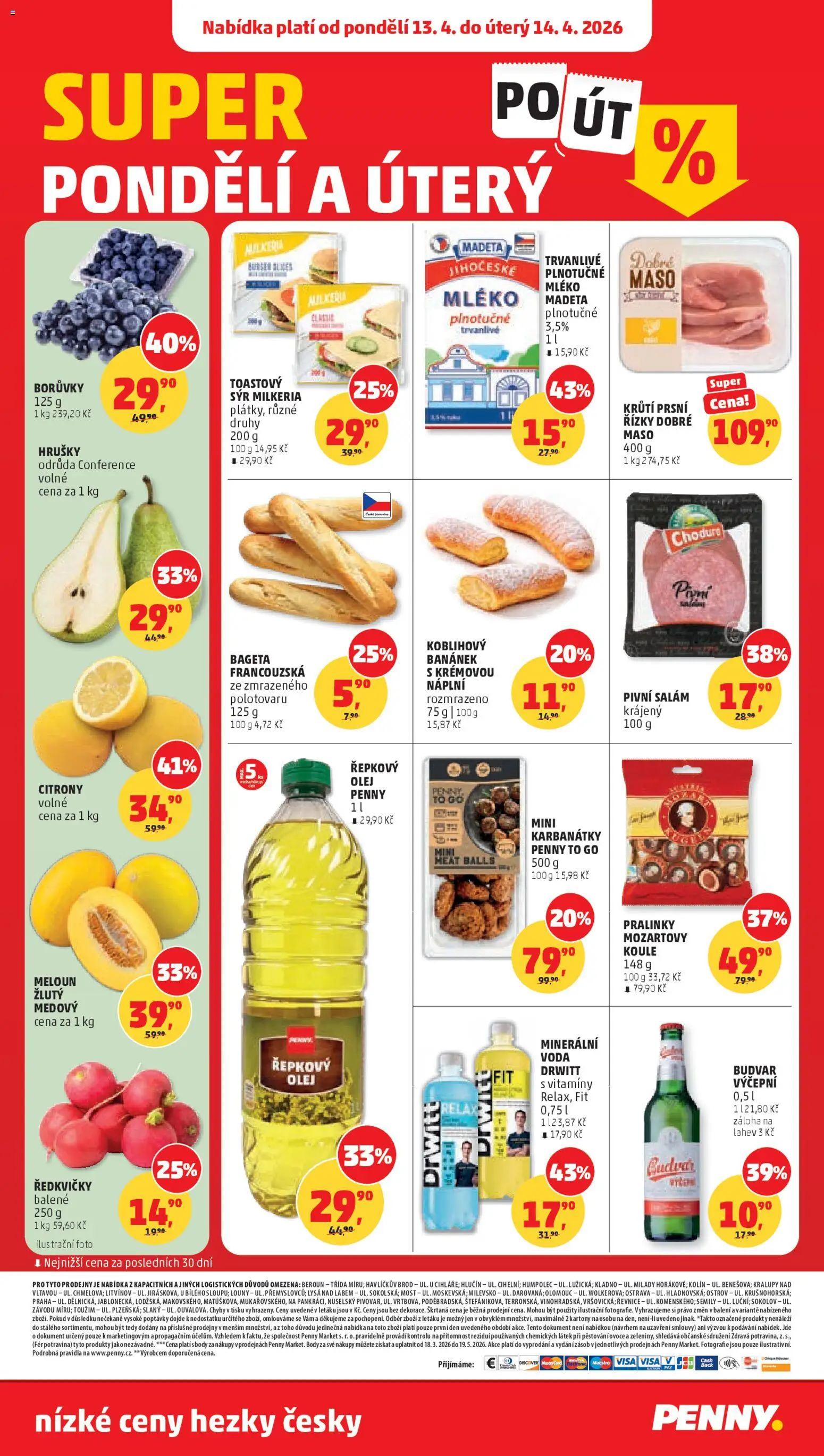 Penny Market leták od 08.04.2026 | Strana: 28 | Produkty: Mléko, Hrušky, Plnotučné mléko, Maso