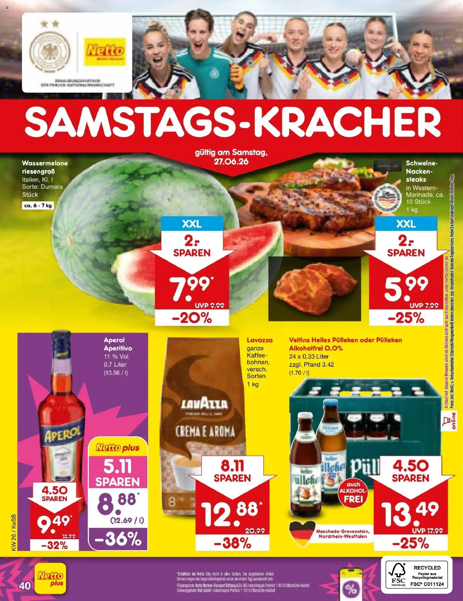 Netto Marken-Discount Prospekt Bonn – gültig ab 22.06.2026 | Seite: 52 | Produkte: Helles pulleken, Lavazza, Aperol, Veltins