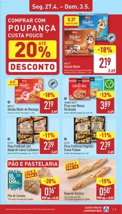 Pré-visualização Aldi folheto válido de 27.04.2026 | Página: 5 | Produtos: Gelado, Pizza, Cereais, Massa